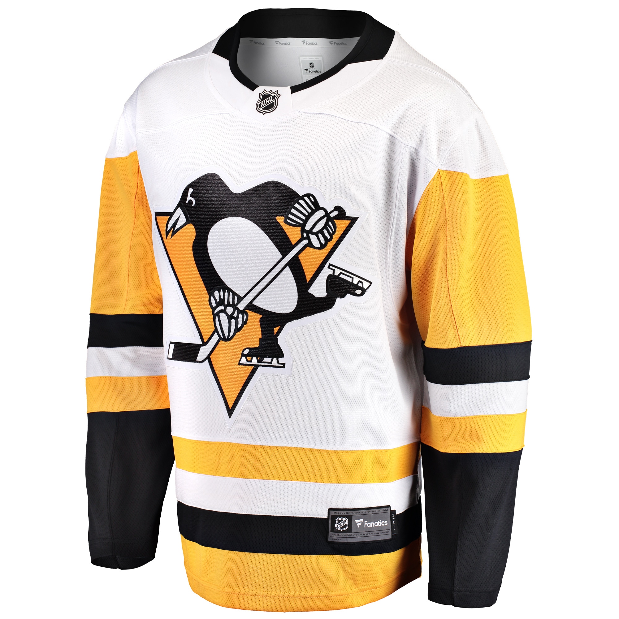 Alternative view of Men's Pittsburgh Penguins White Breakaway Away Hockey Jersey - JS639 