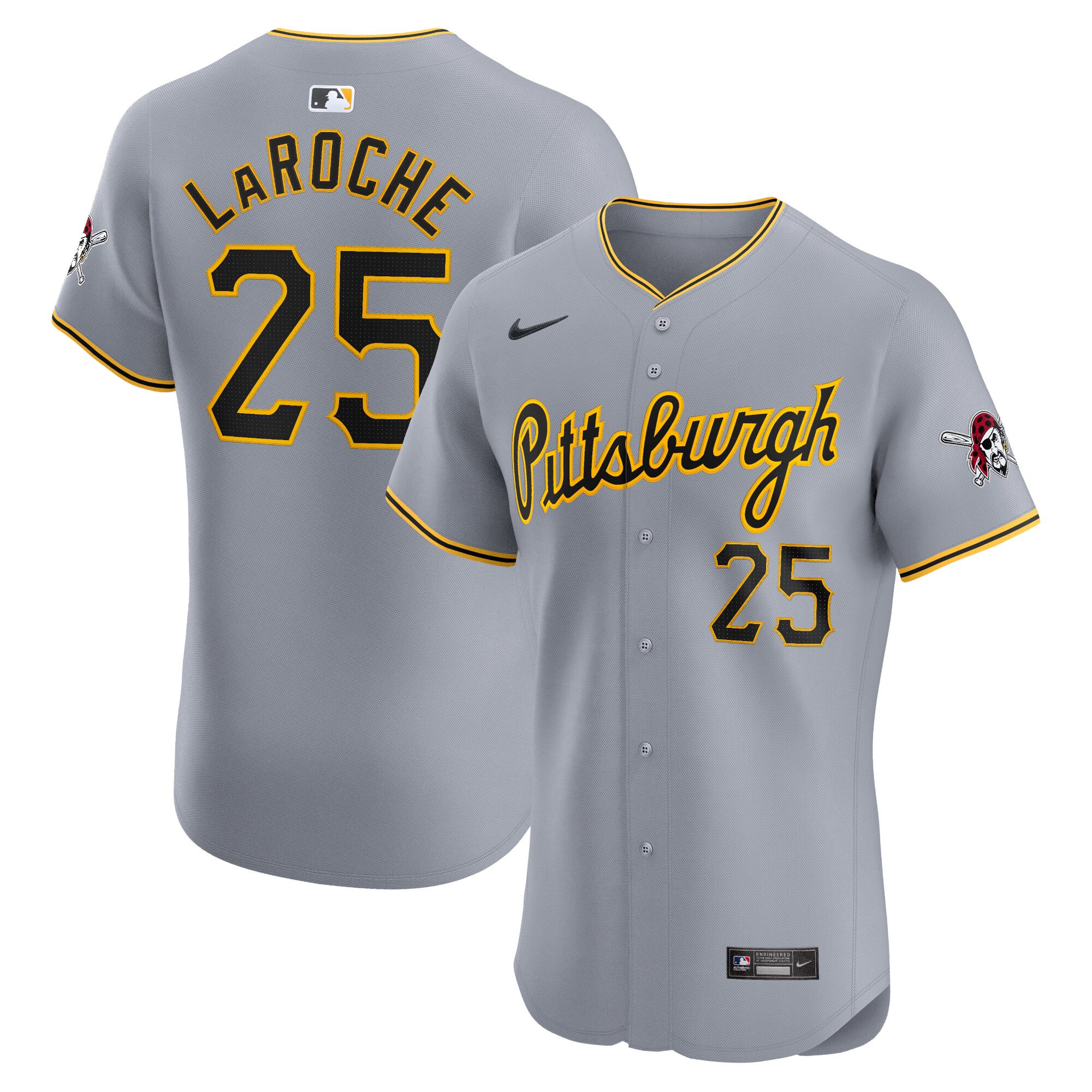 Men's Pittsburgh Pirates Adam LaRoche Gray Road Elite Player Baseball Jersey 
