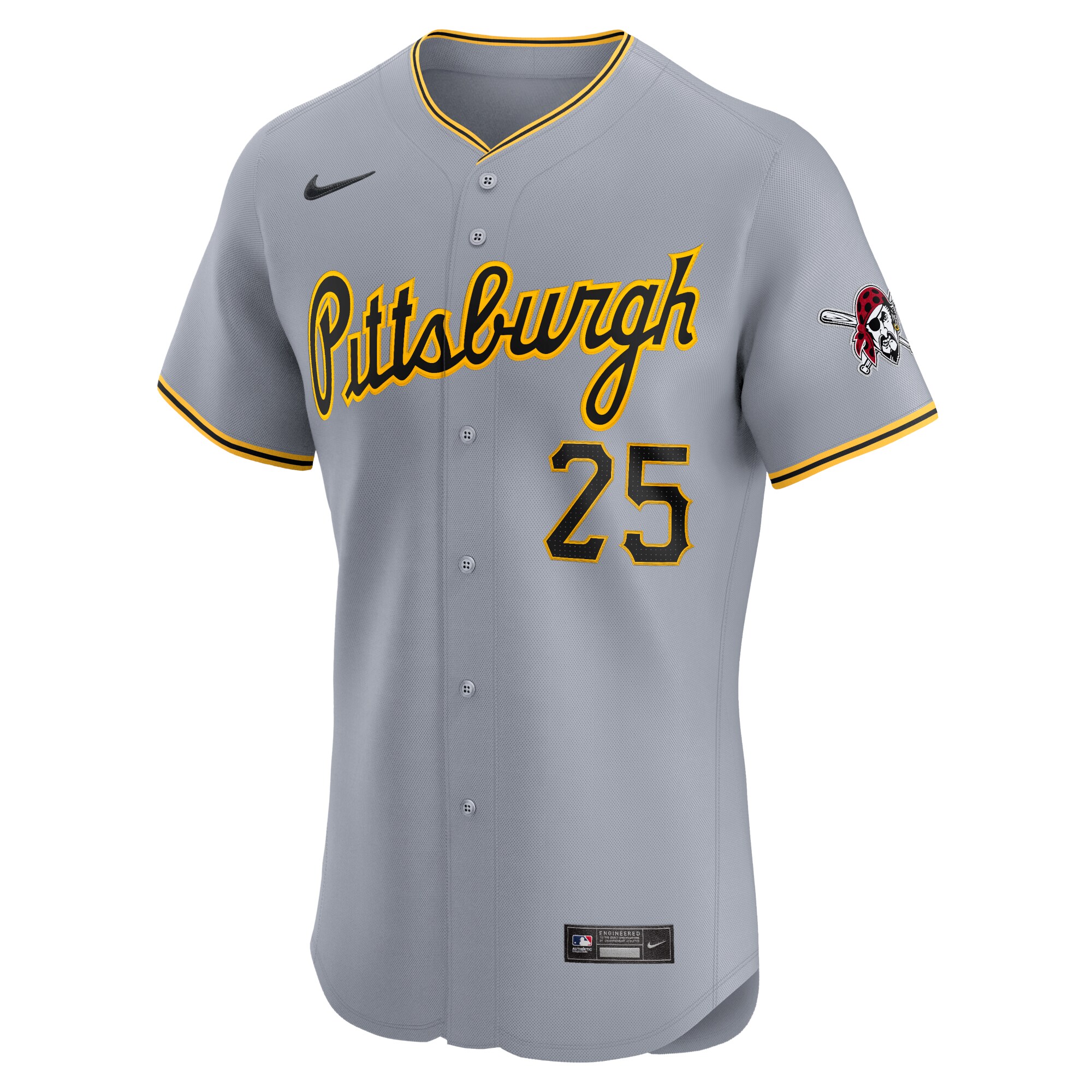 Alternative view of Men's Pittsburgh Pirates Adam LaRoche Gray Road Elite Player Baseball Jersey 