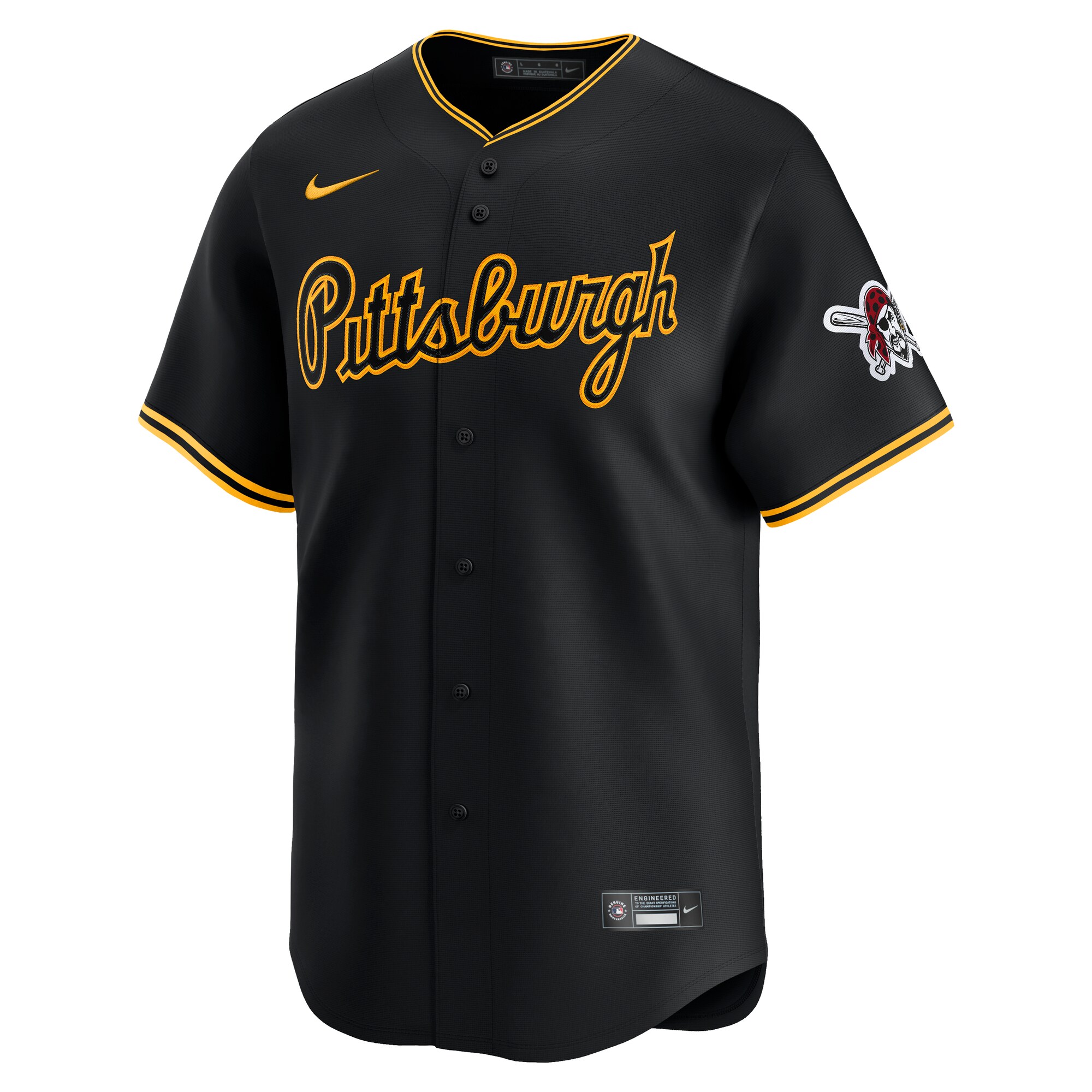 Alternative view of Men's Pittsburgh Pirates Black Alternate Limited Jersey 