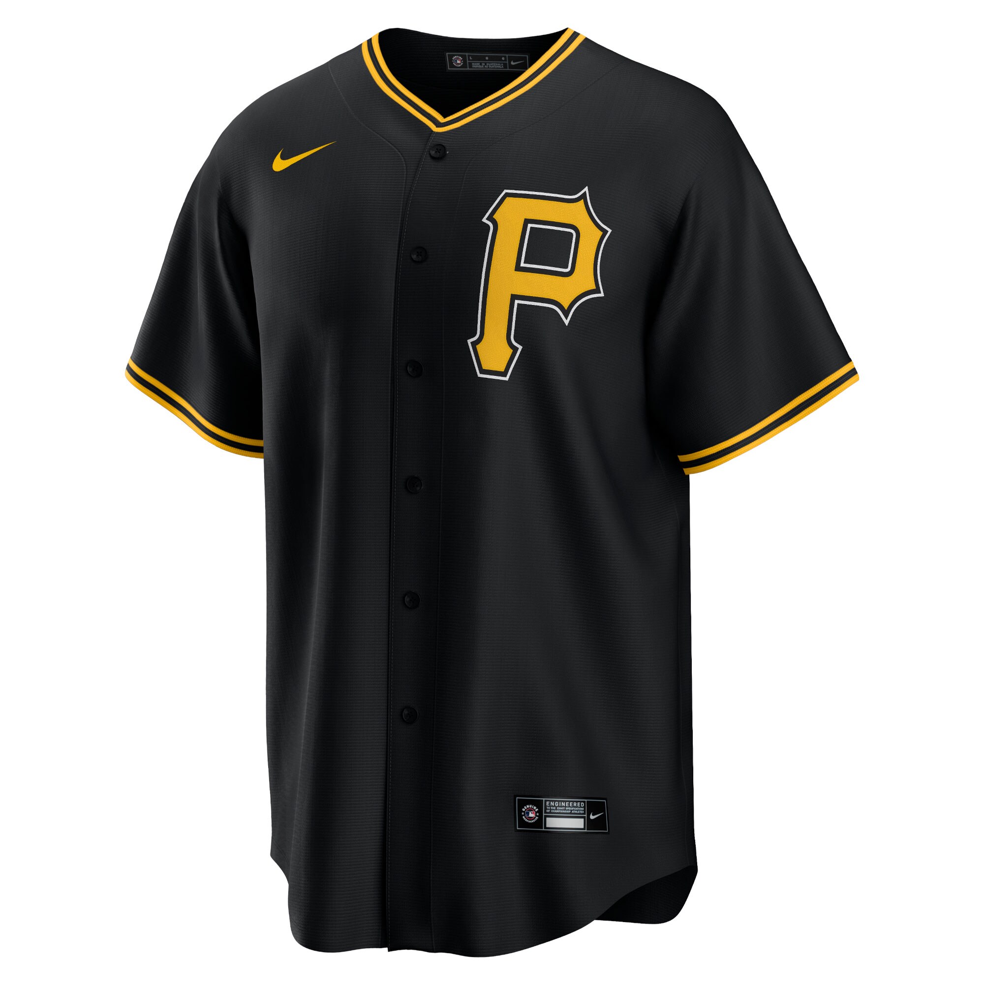 Alternative view of Men's Pittsburgh Pirates Black Alternate Team Jersey 