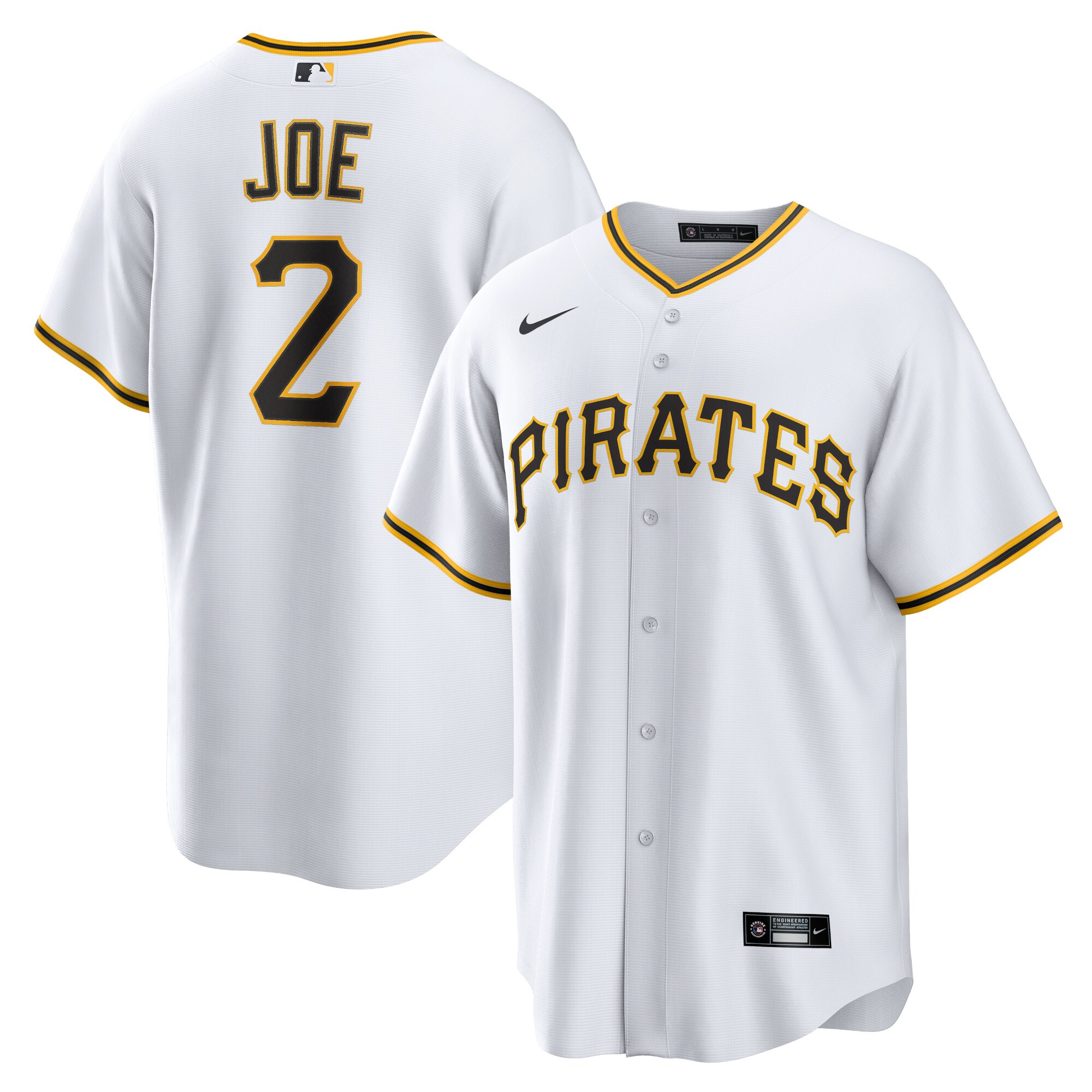 Men's Pittsburgh Pirates Connor Joe White Home Baseball Jersey 