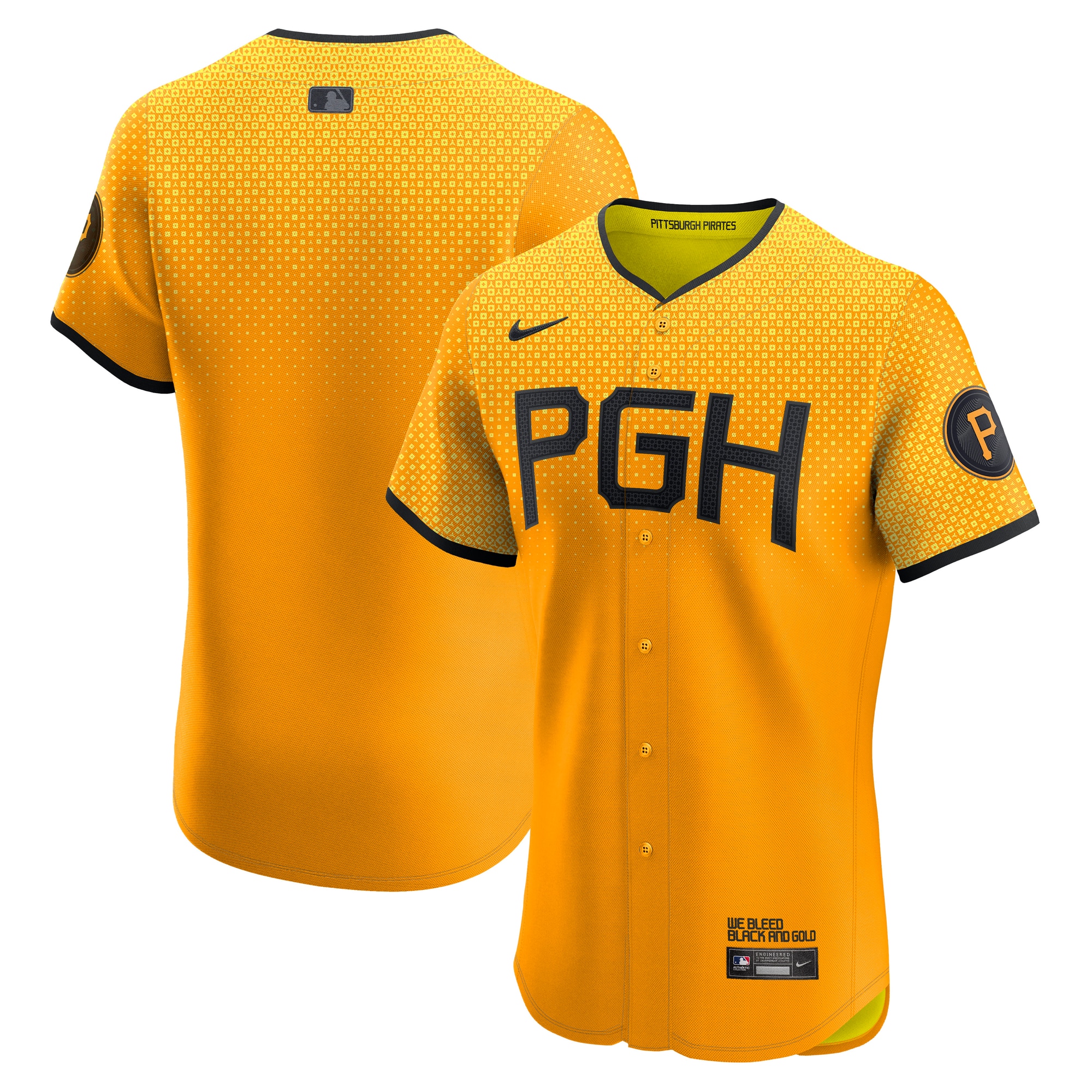Men's Pittsburgh Pirates Gold City Connect Elite Baseball Jersey 