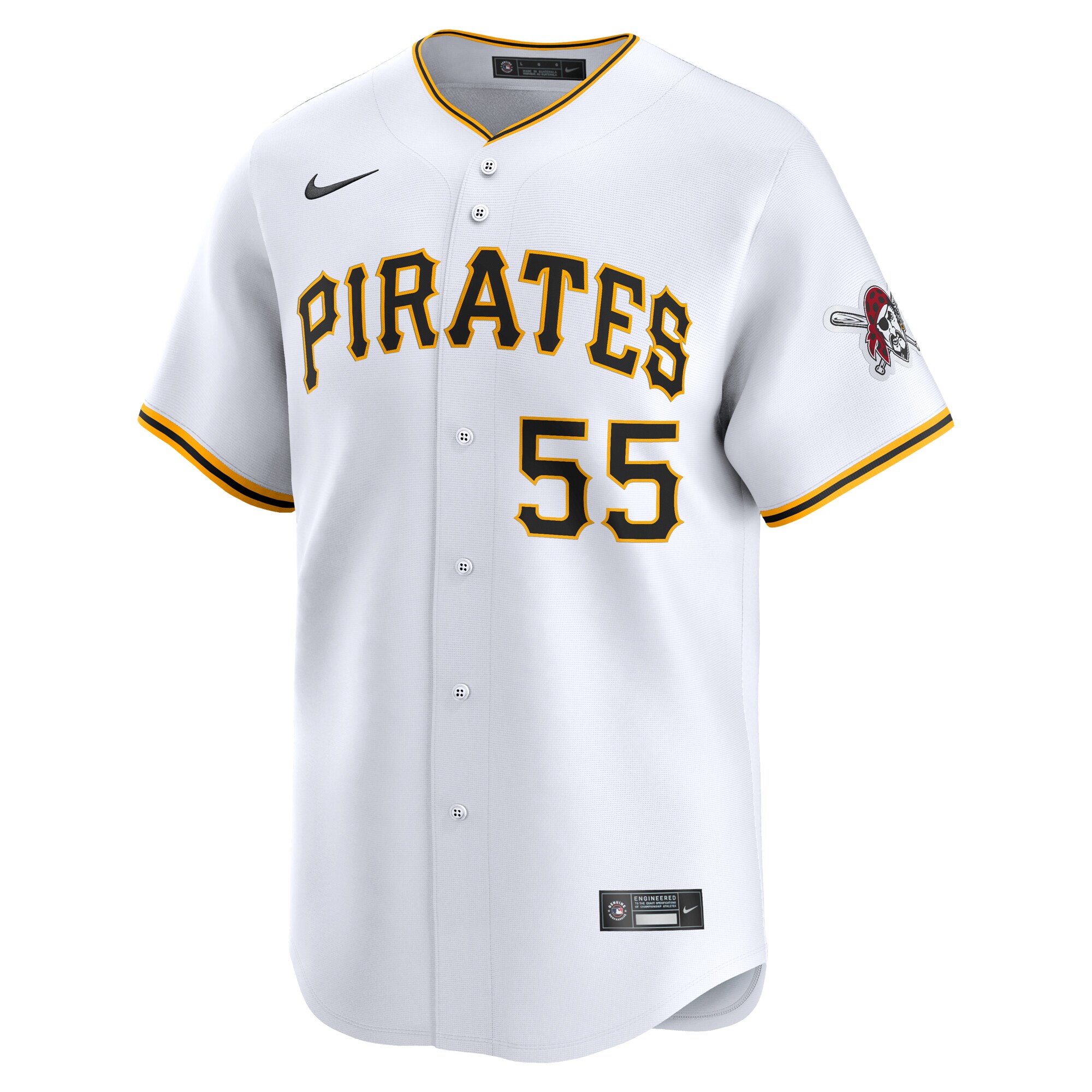 Alternative view of Men's Pittsburgh Pirates Jason Delay White Home Limited Player Baseball Jersey 