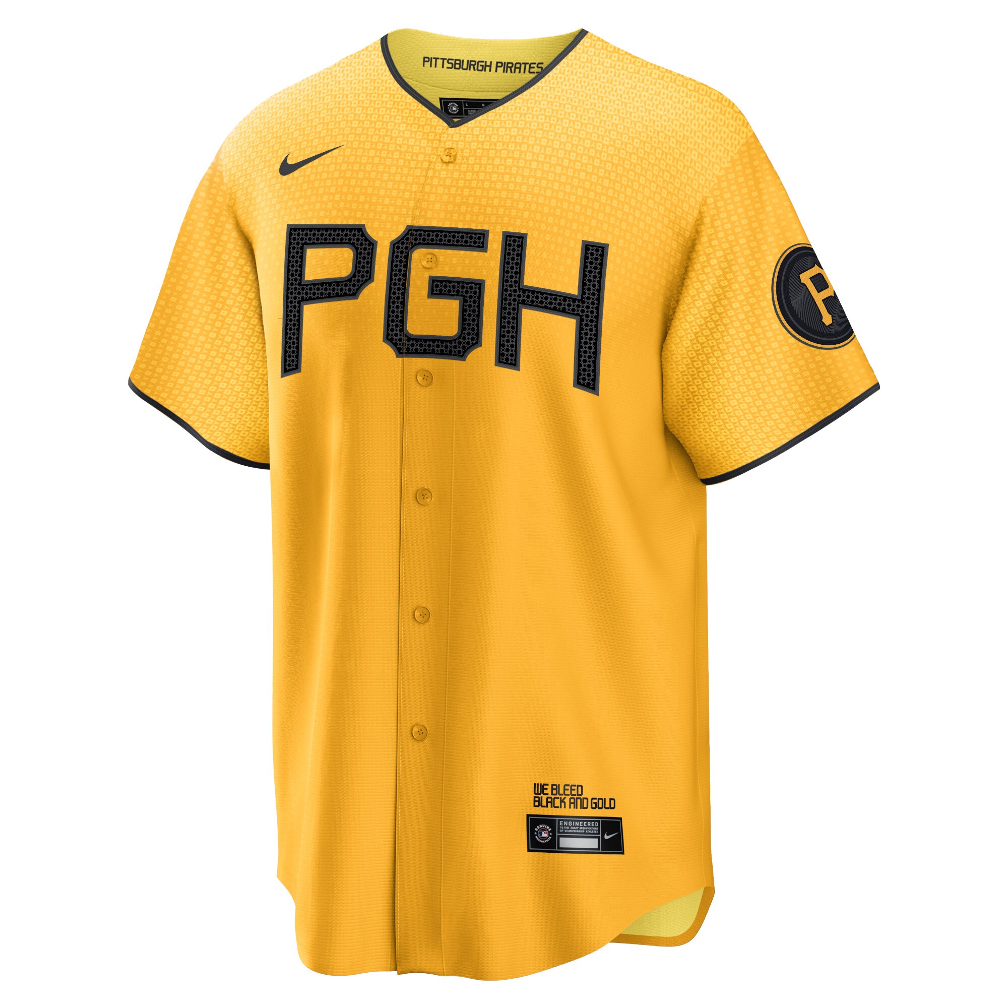 Alternative view of Men's Pittsburgh Pirates Ke'Bryan Hayes Gold City Connect Player Jersey 