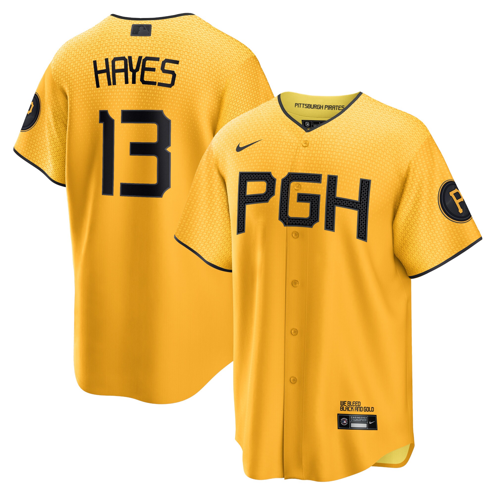 Men's Pittsburgh Pirates Ke'Bryan Hayes Gold City Connect Player Jersey 