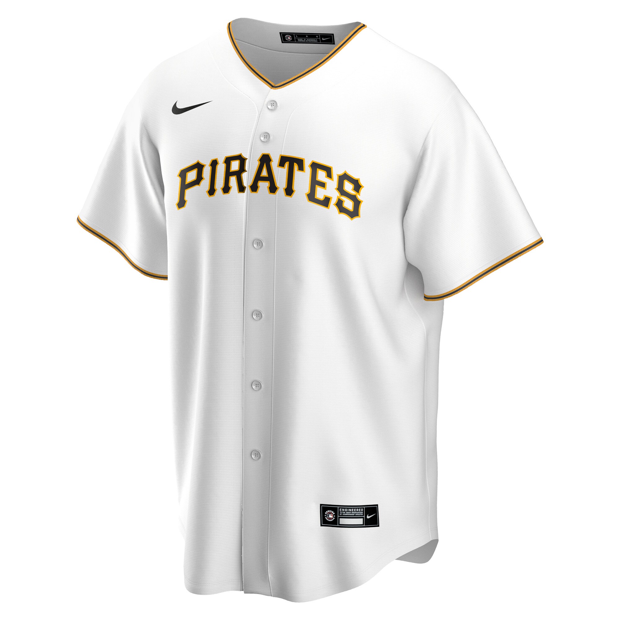 Alternative view of Men's Pittsburgh Pirates Ke'Bryan Hayes White Home Jersey 