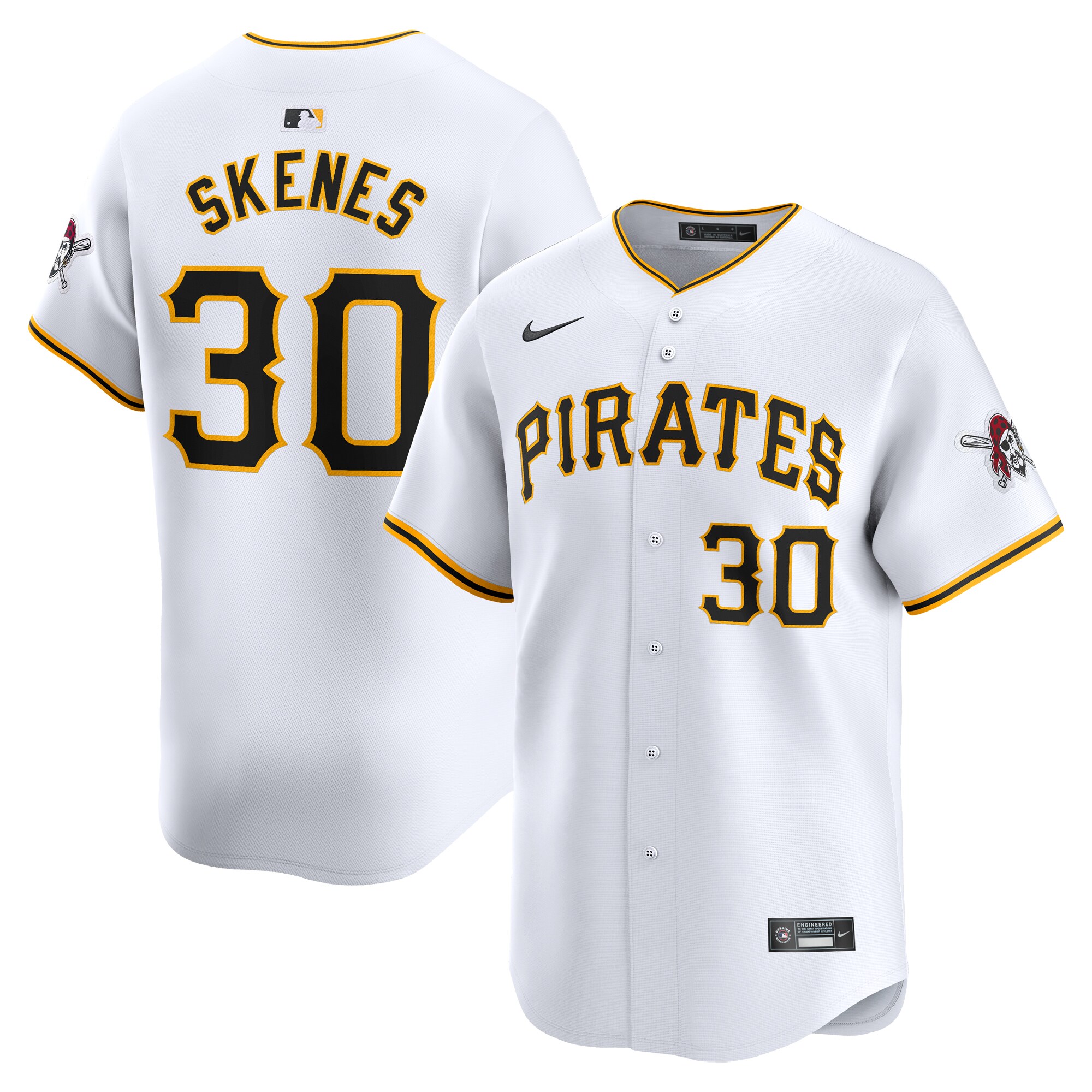 Men's Pittsburgh Pirates Paul Skenes White Home Limited Player Jersey 