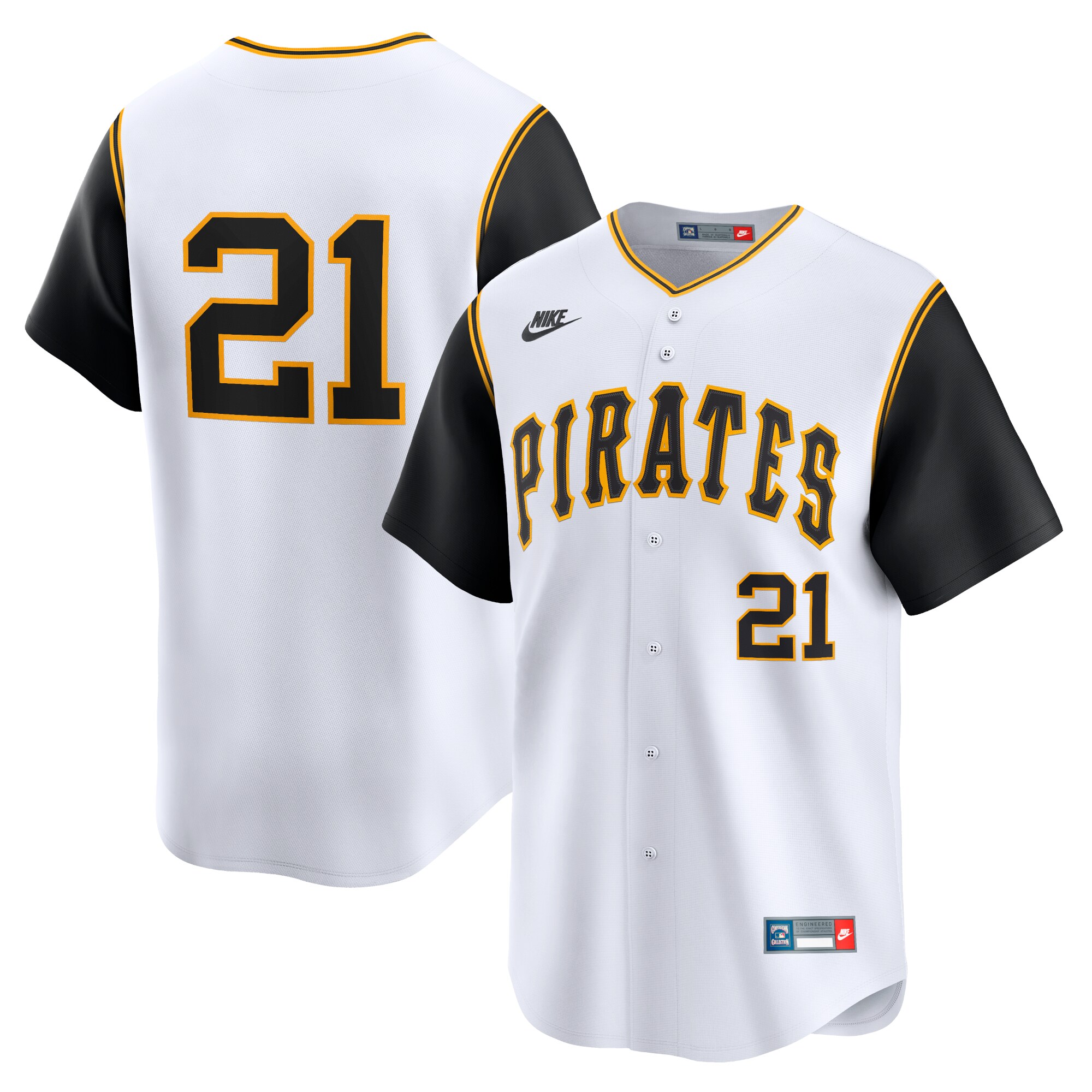 Men's Pittsburgh Pirates Roberto Clemente White Throwback Cooperstown Limited Jersey 
