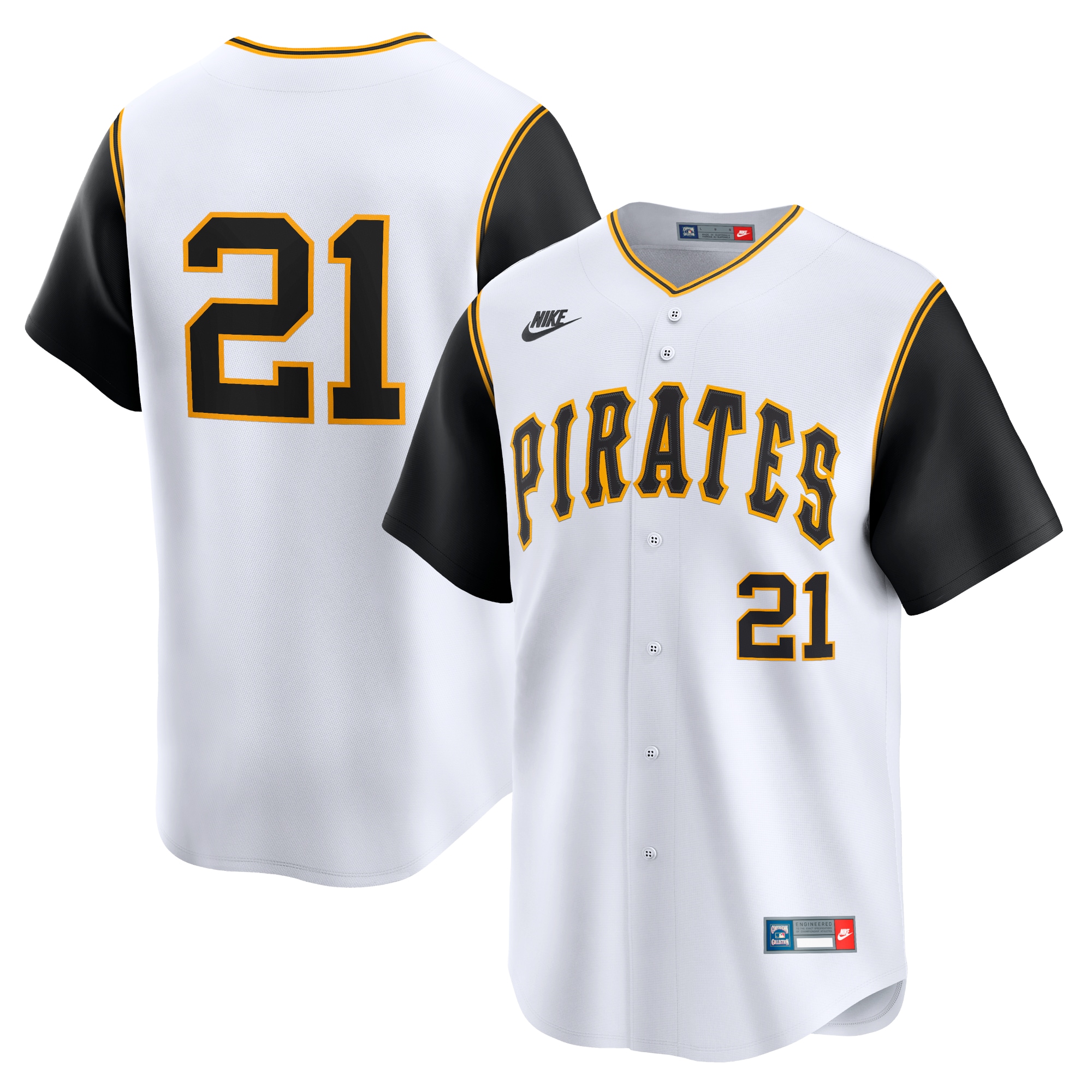 Men's Pittsburgh Pirates Roberto Clemente White Throwback Cooperstown Limited Jersey 
