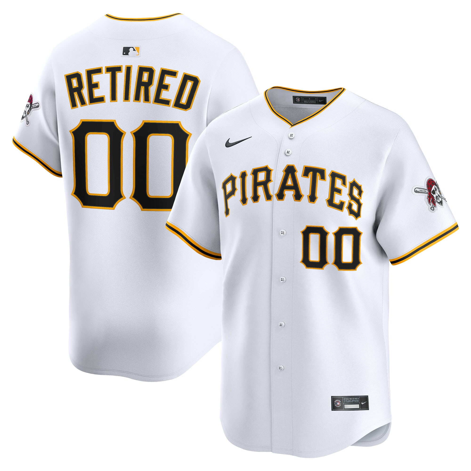 Men's Pittsburgh Pirates White Home Limited Pick-A-Player Retired Roster Jersey 