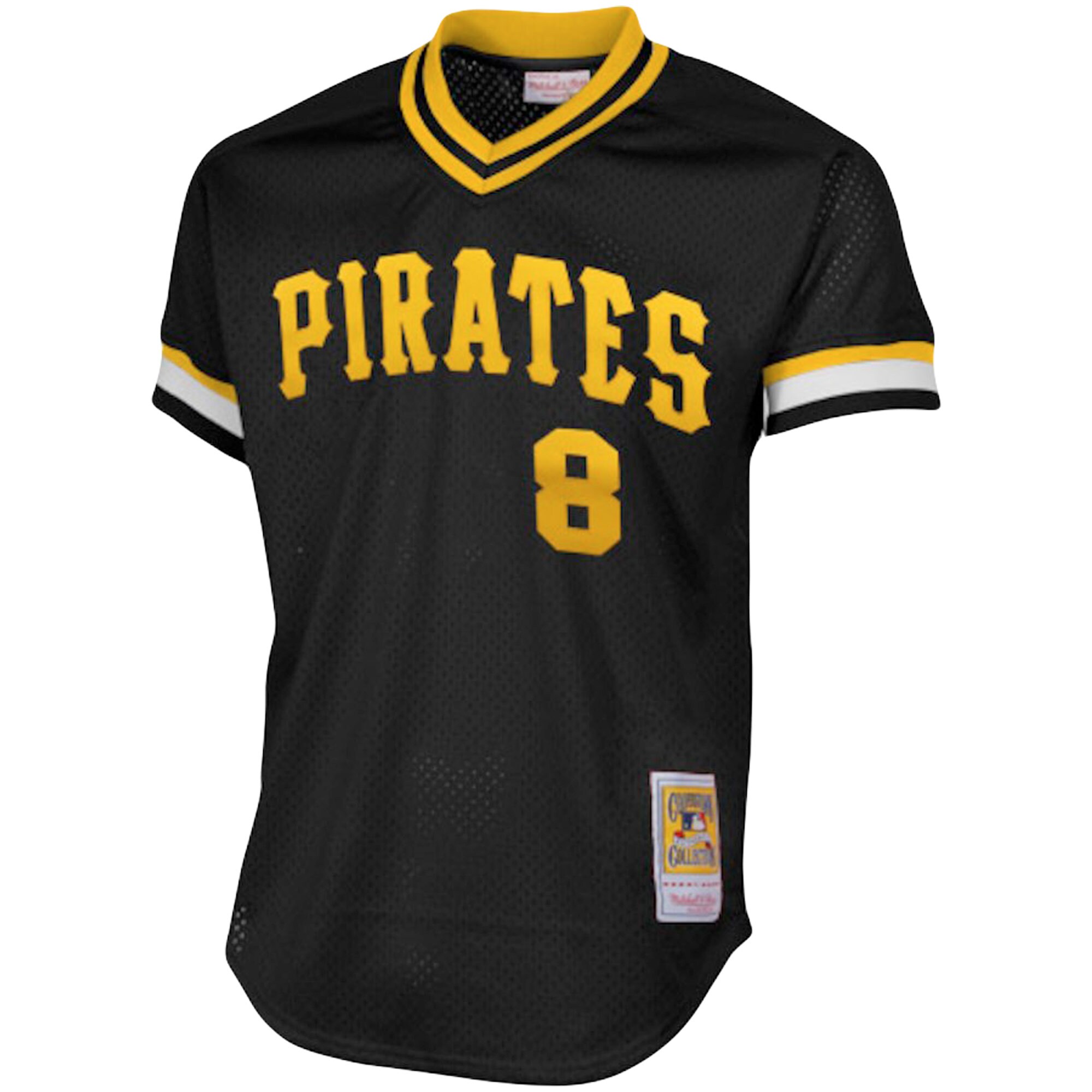 Alternative view of Men's Pittsburgh Pirates Willie Stargell Mitchell & Ness Black Cooperstown Collection Big & Tall Mesh Batting Practice Jersey 