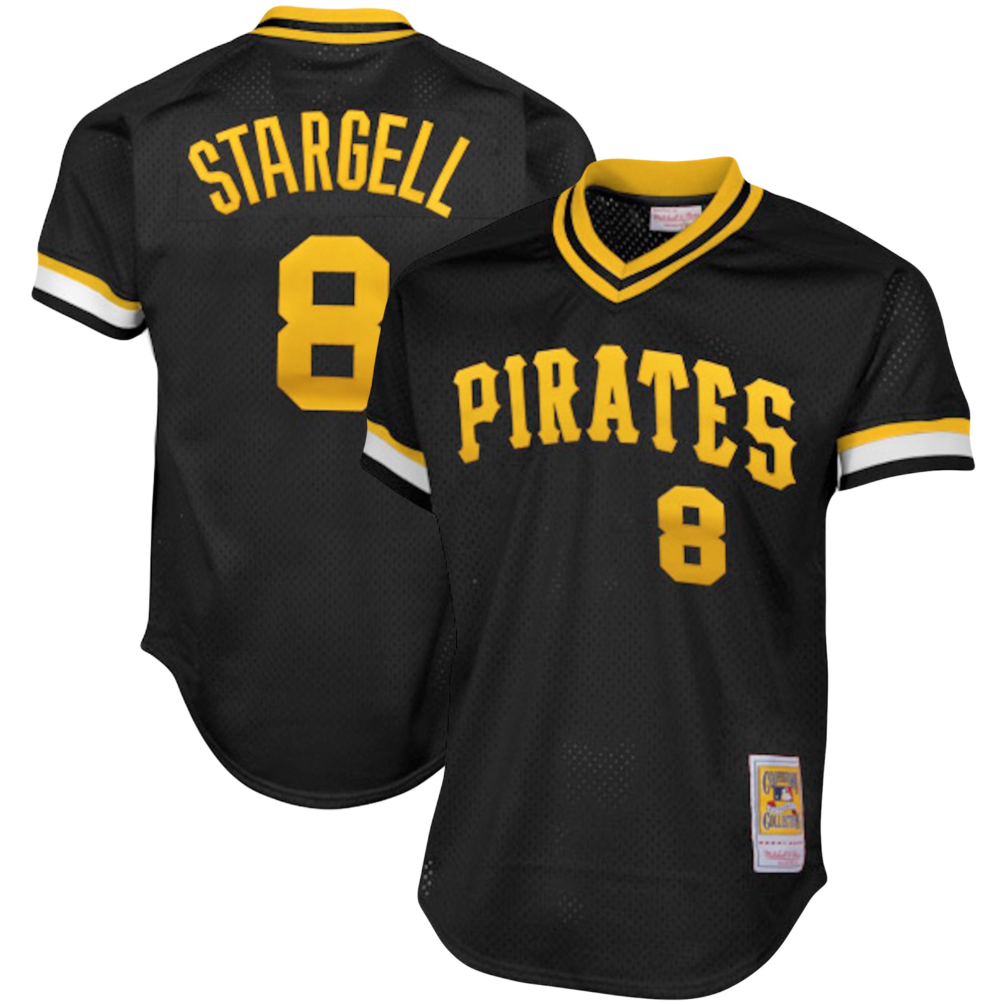 Men's Pittsburgh Pirates Willie Stargell Mitchell & Ness Black Cooperstown Collection Big & Tall Mesh Batting Practice Jersey 