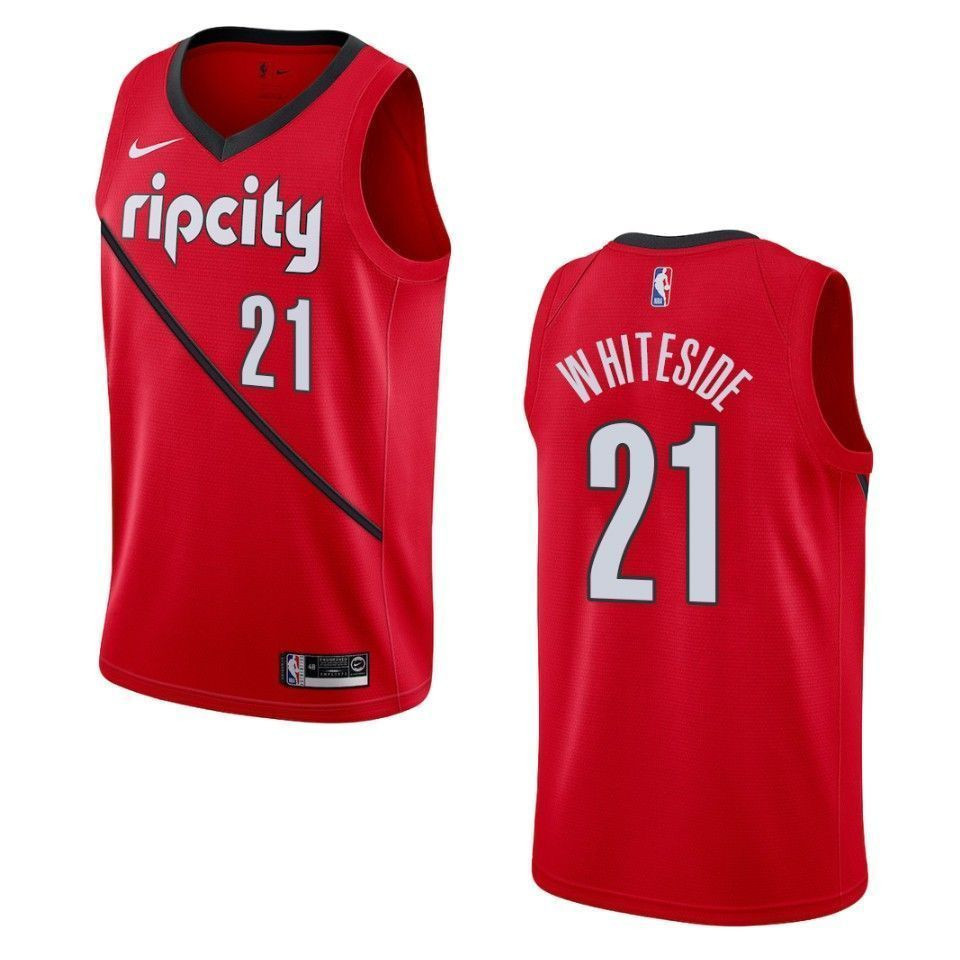 Men's Portland Trail Blazers 21 Hassan Whiteside Earned Swingman Basketball Jersey - Red - JS152 