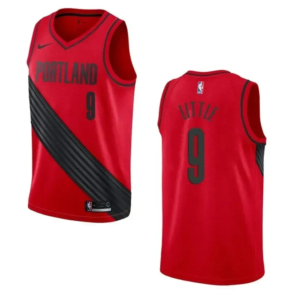 Men's Portland Trail Blazers 9 Nassir Little Statement Swingman Basketball Jersey - Red - JS166 