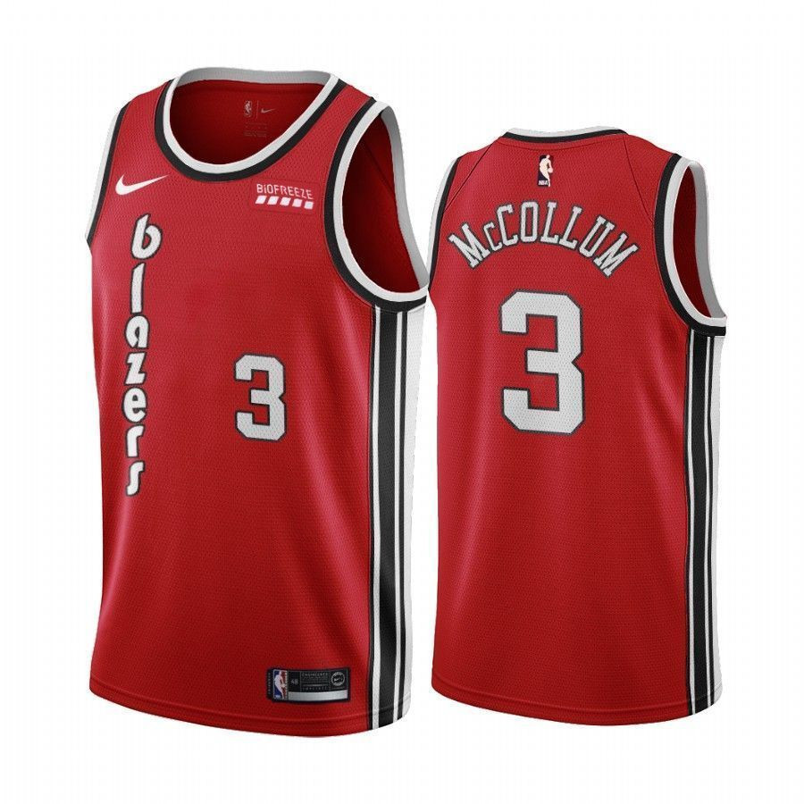 Men's Portland Trail Blazers C.j. Mccollum Red Classic Edition Basketball Jersey - JS186 