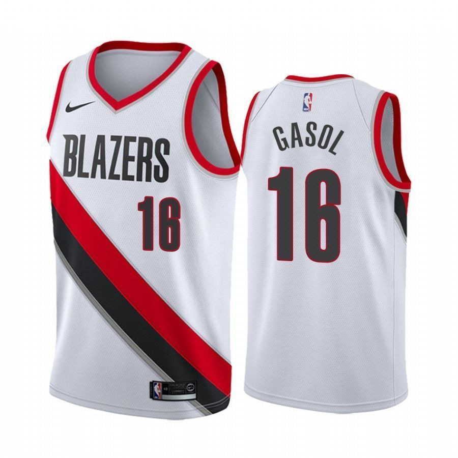 Men's Portland Trail Blazers Pau Gasol 16 Association Basketball Jersey - JS245 