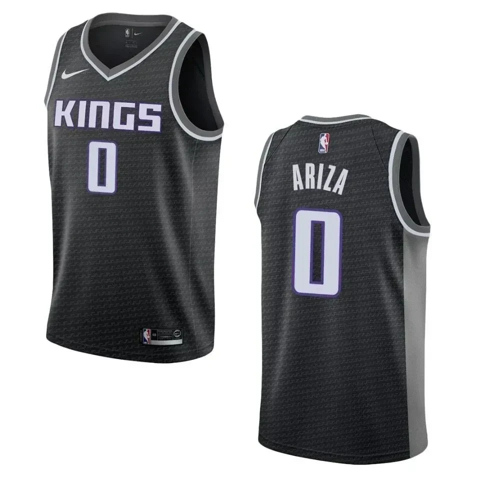 Men's Sacramento Kings 0 Trevor Ariza Statement Swingman Basketball Jersey - Black - JS351 