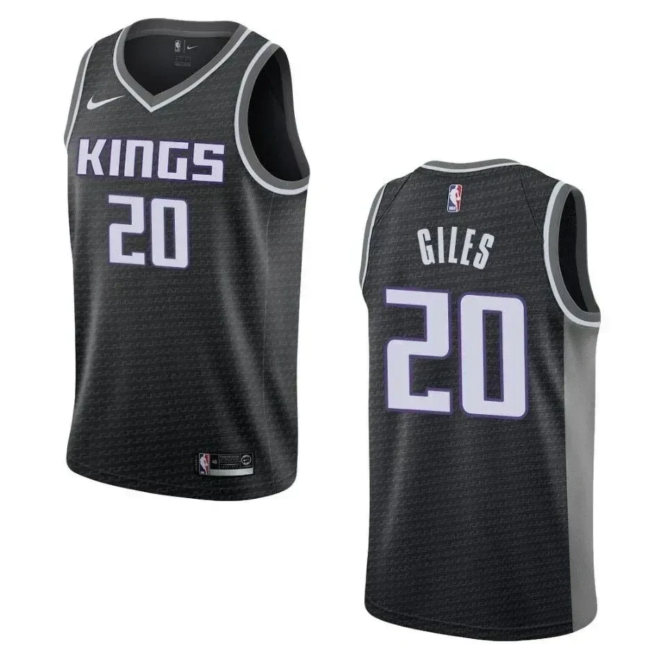 Men's Sacramento Kings 20 Harry Giles Statement Swingman Basketball Jersey - Black - JS256 