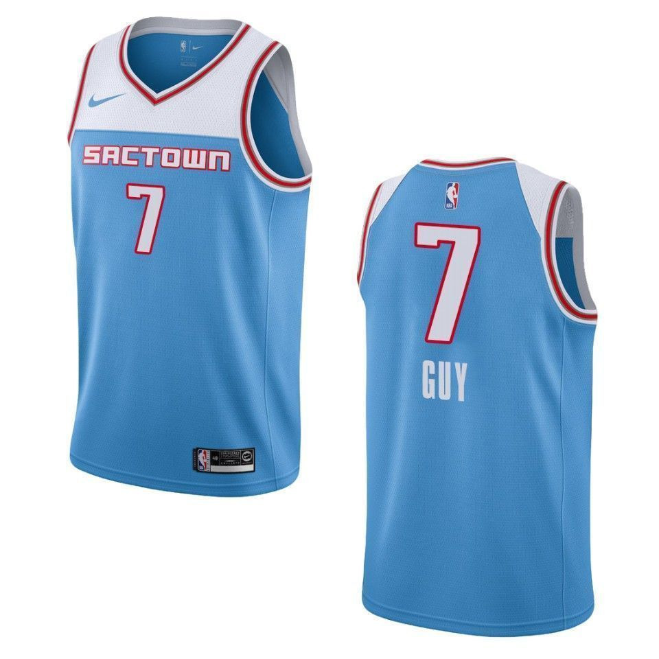 Men's Sacramento Kings 7 Kyle Guy City Swingman Basketball Jersey - Blue - JS389 