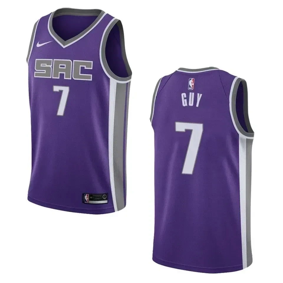 Men's Sacramento Kings 7 Kyle Guy Icon Swingman Basketball Jersey - Purple - JS239 