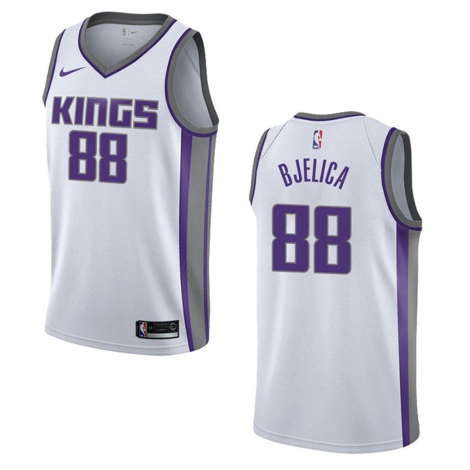 Men's Sacramento Kings 88 Nemanja Bjelica Association Swingman Basketball Jersey - White - JS635 