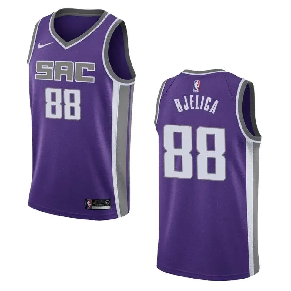 Men's Sacramento Kings 88 Nemanja Bjelica Icon Swingman Basketball Jersey - Purple - JS398 