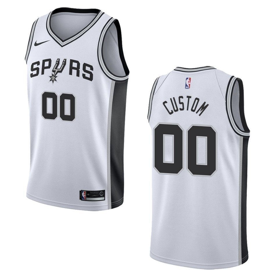 Men's San Antonio Spurs 00 Custom Association Swingman Basketball Jersey - White - JS816 