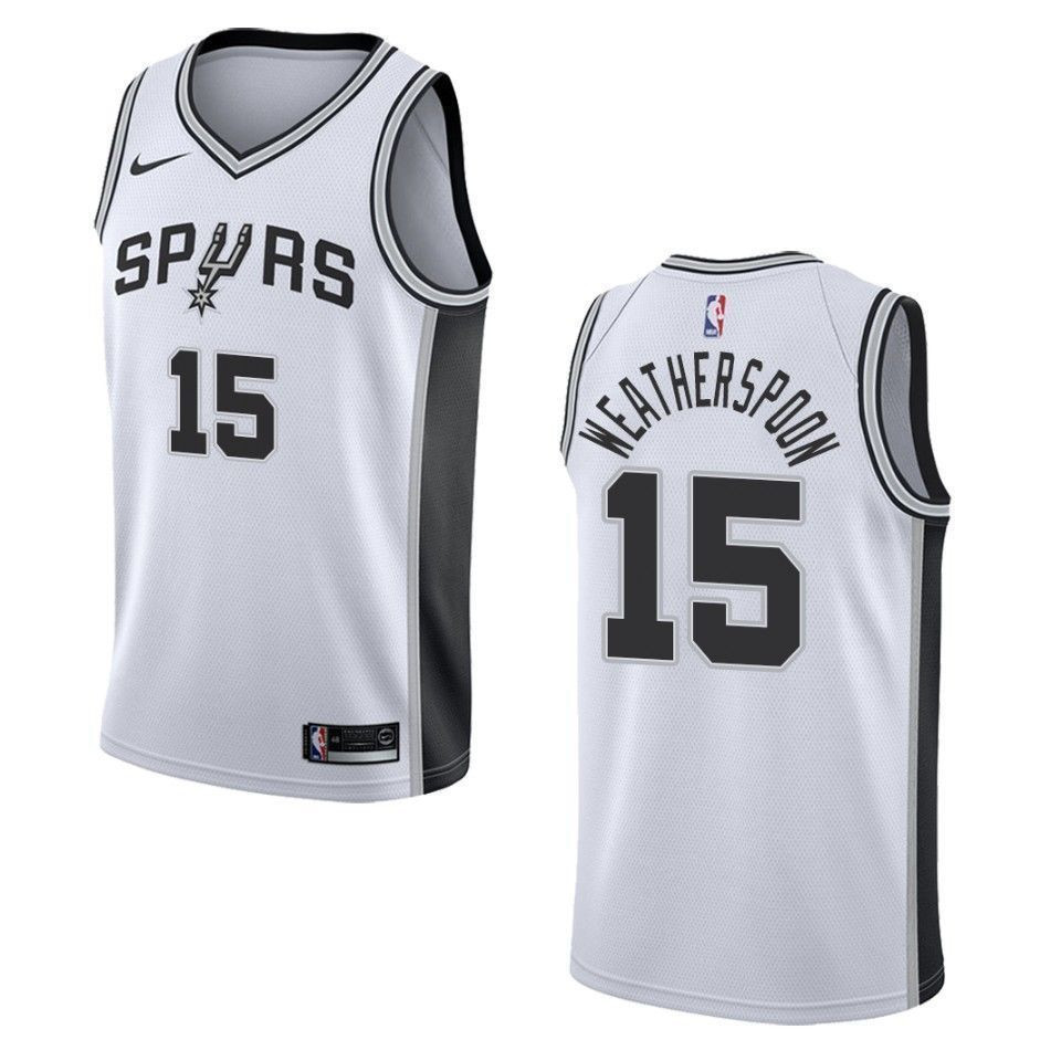 Men's San Antonio Spurs 15 Quinndary Weatherspoon Association Swingman Basketball Jersey - White - JS696 