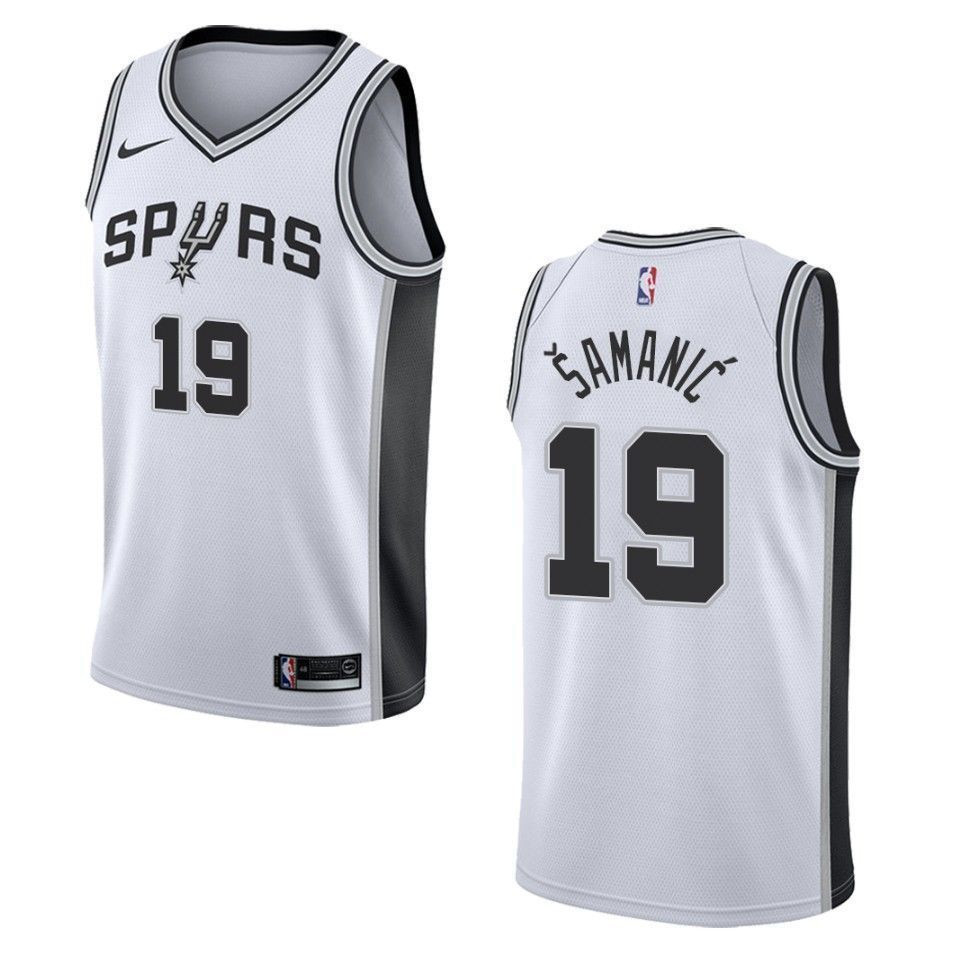 Men's San Antonio Spurs 19 Luka Samanic Association Swingman Basketball Jersey - White - JS635 