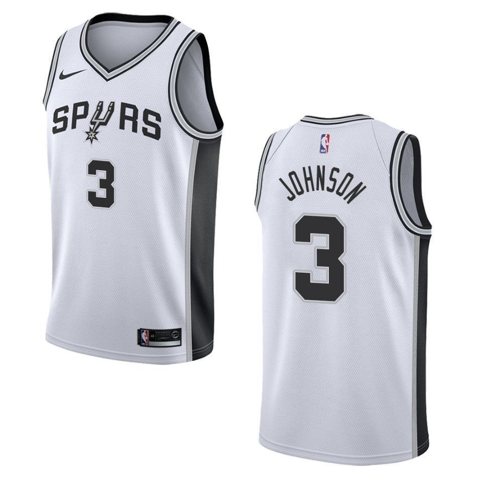 Men's San Antonio Spurs 3 Keldon Johnson Association Swingman Basketball Jersey - White - JS878 