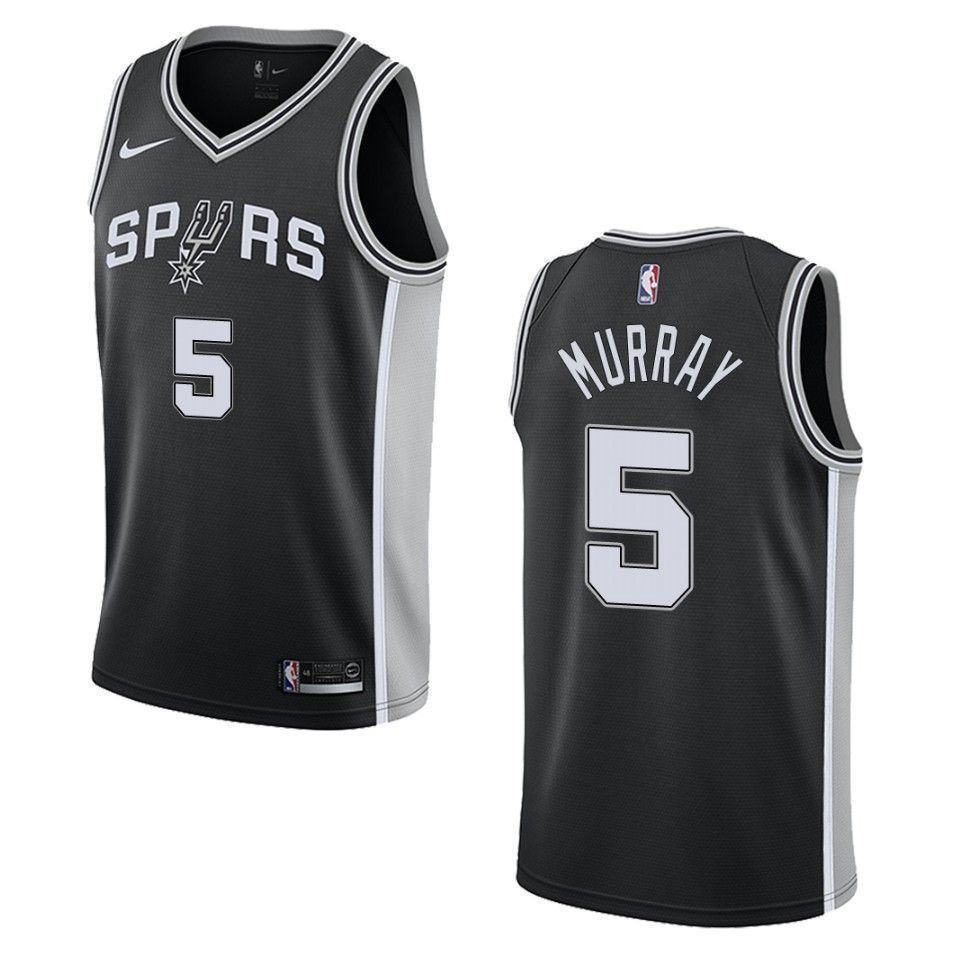 Men's San Antonio Spurs 5 Dejounte Murray Icon Swingman Basketball Jersey - Black - JS264 