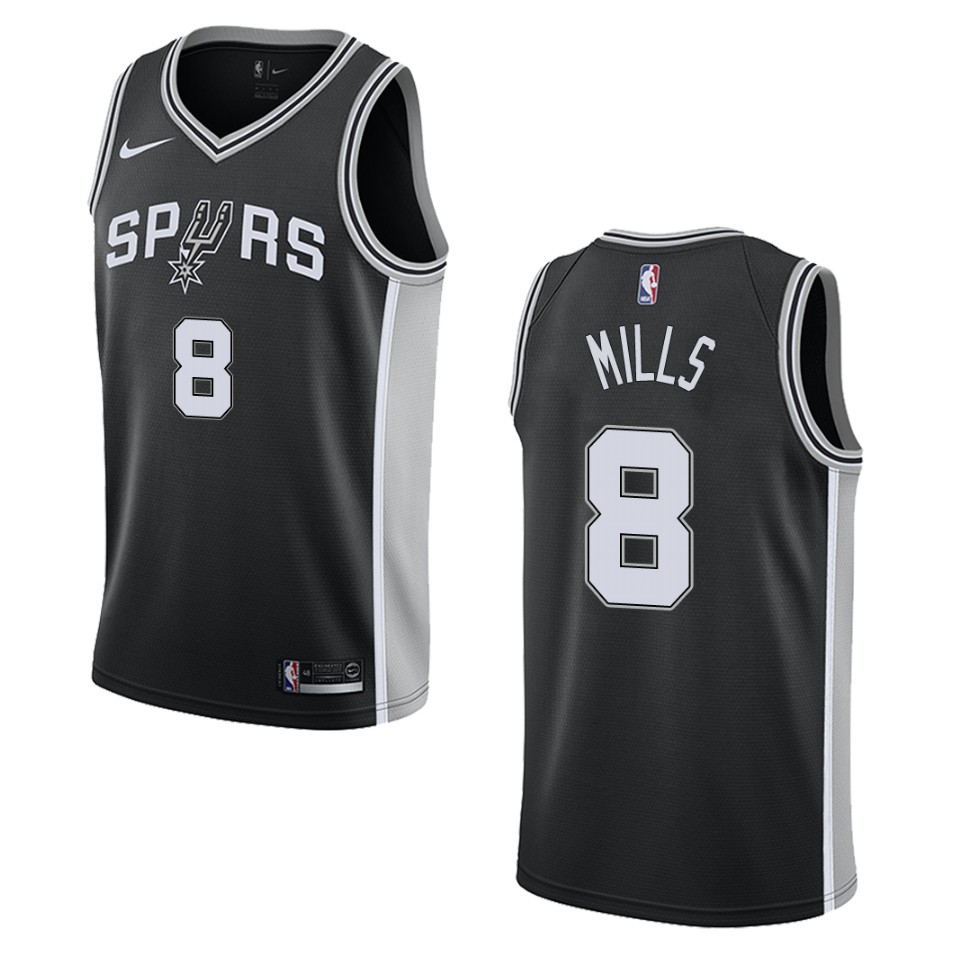 Men's San Antonio Spurs #8 Patty Mills Icon Swingman Basketball Jersey - Black