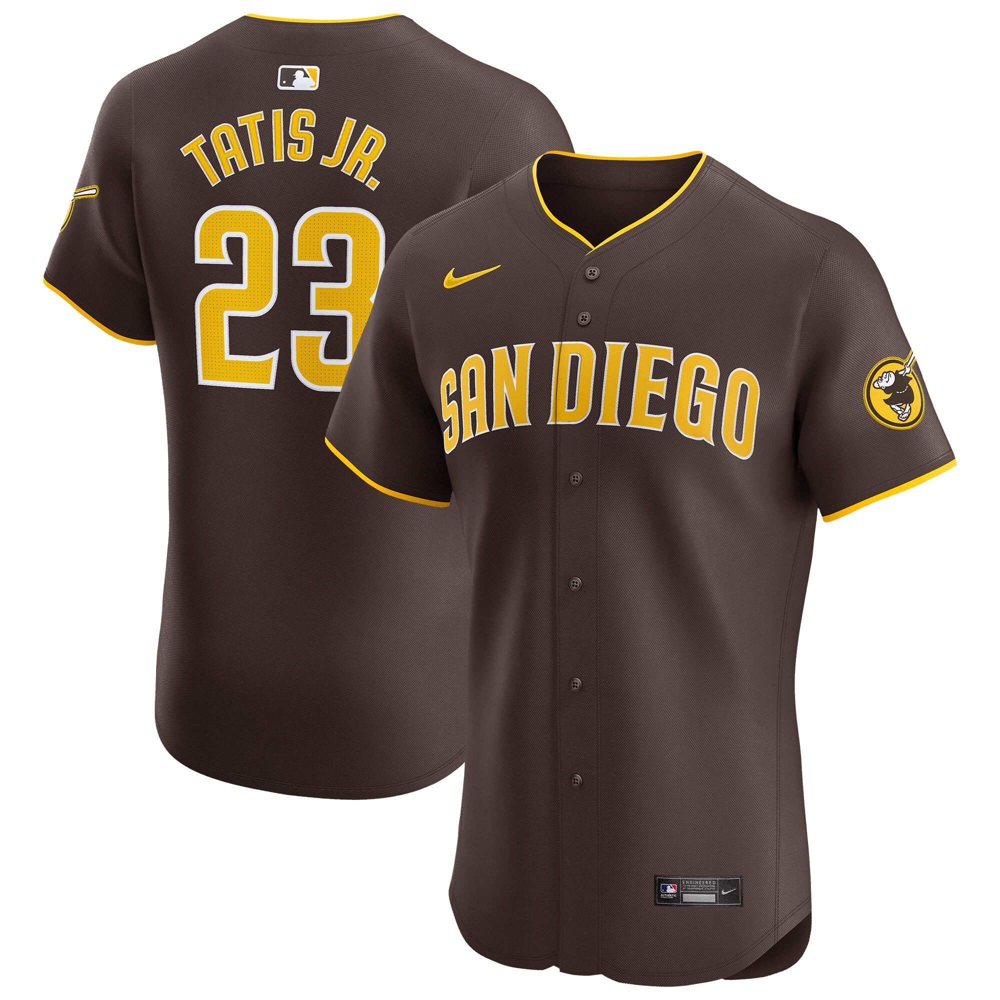 Men's San Diego Padres Fernando Tatis Jr. Brown Road Elite Player Baseball Jersey 