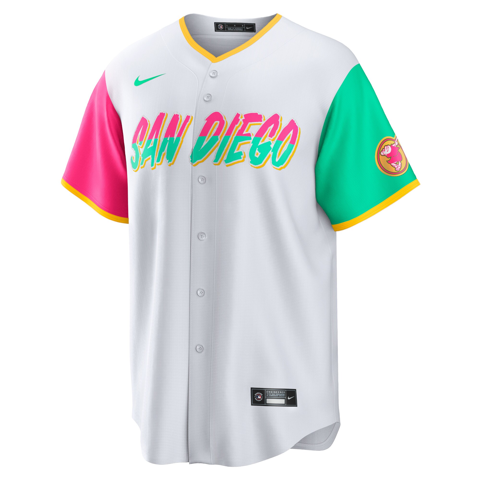 Alternative view of Men's San Diego Padres Fernando Tatis Jr. White City Connect Player Baseball Jersey 