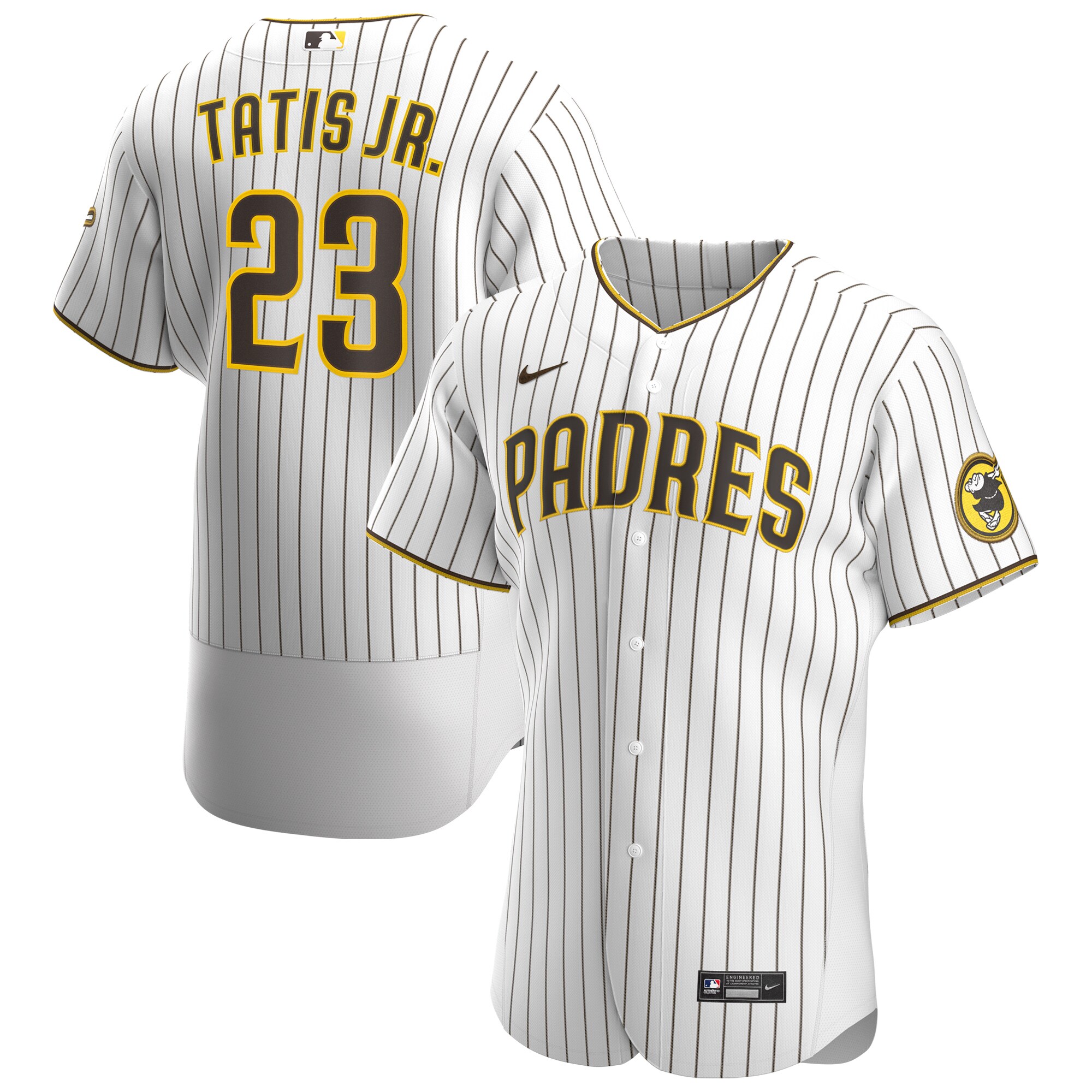 Men's San Diego Padres Fernando Tatís Jr. White/Brown Home Player Baseball Jersey 