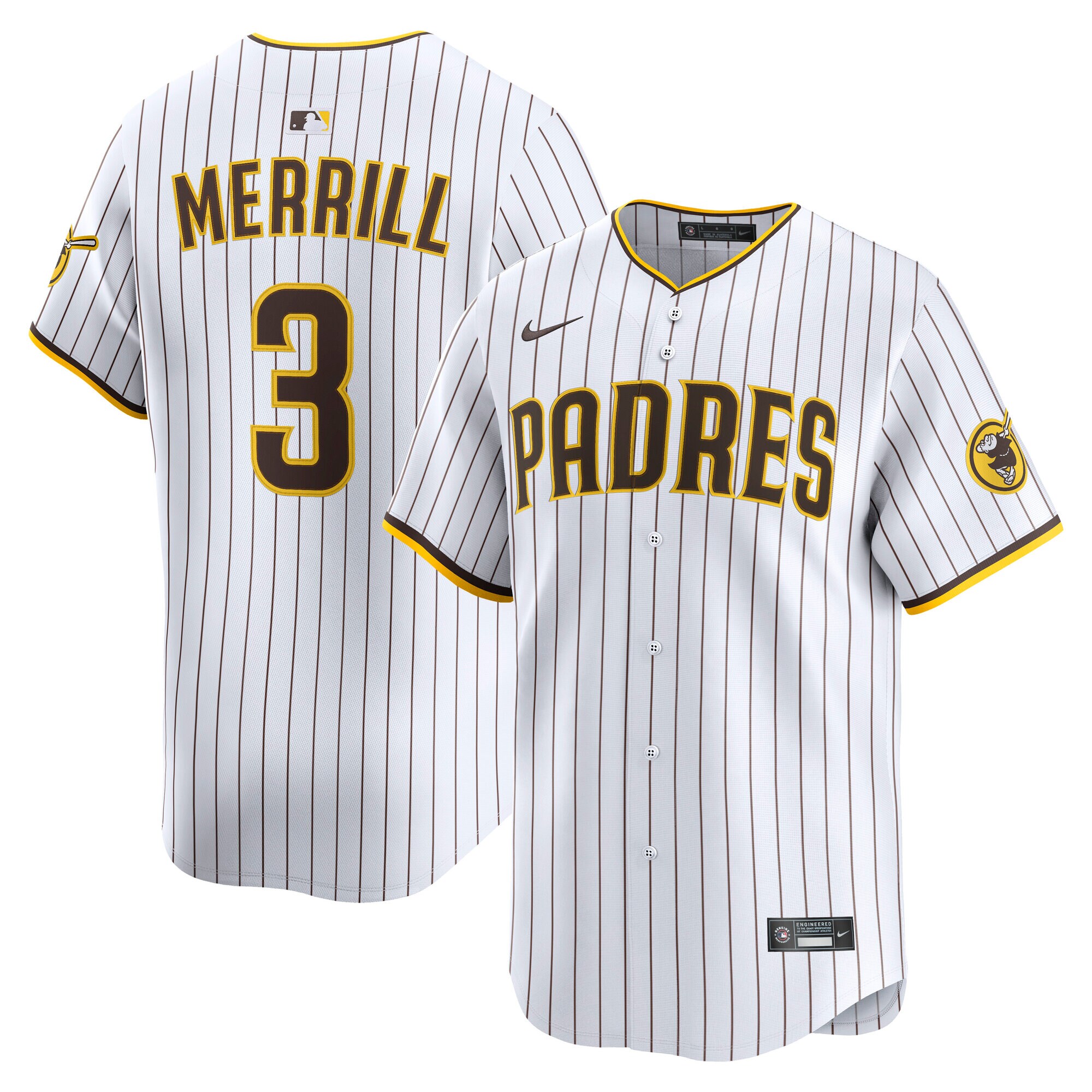 Men's San Diego Padres Jackson Merrill White Alternate Limited Player Baseball Jersey 