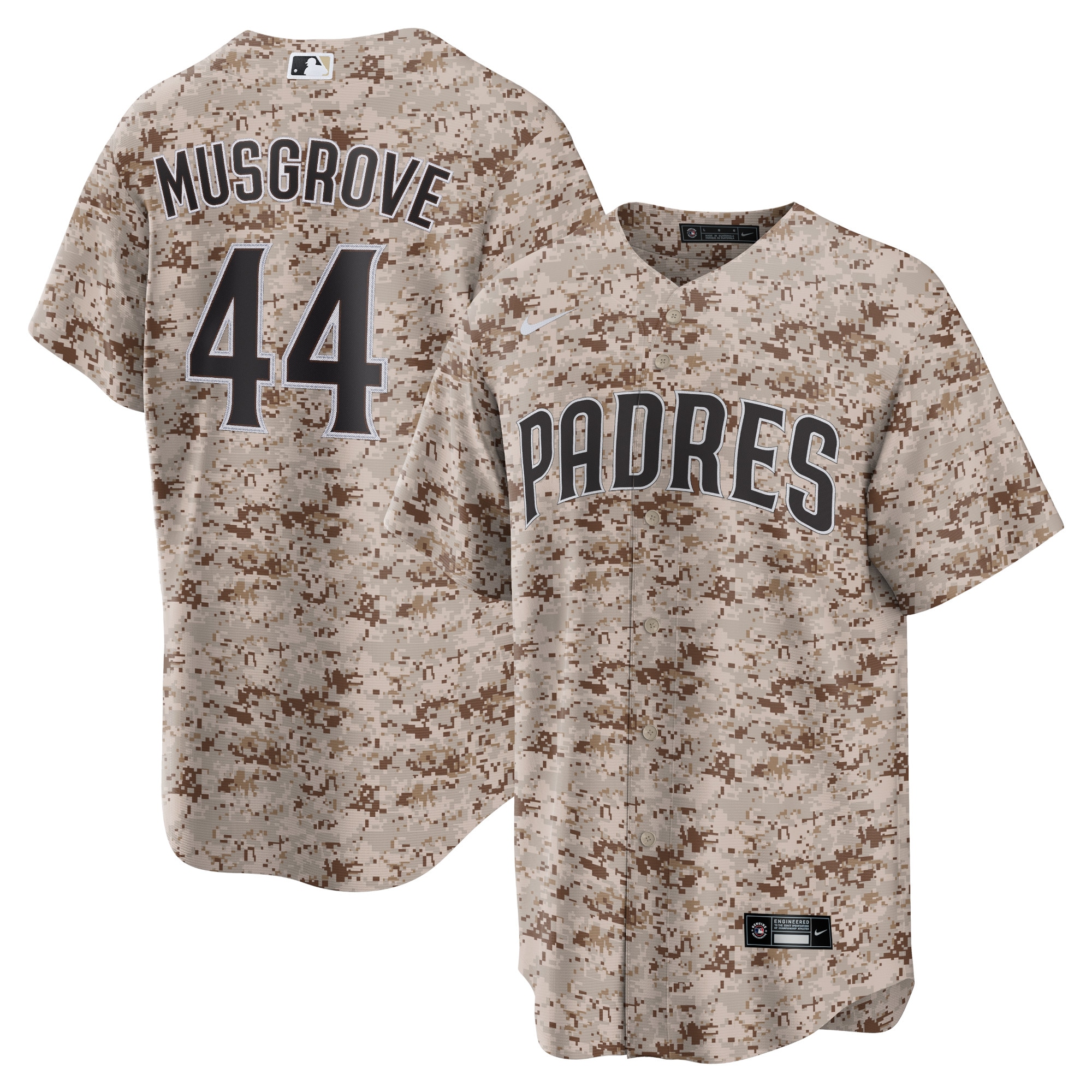 Men's San Diego Padres Joe Musgrove Camo USMC Alternate Player Baseball Jersey 