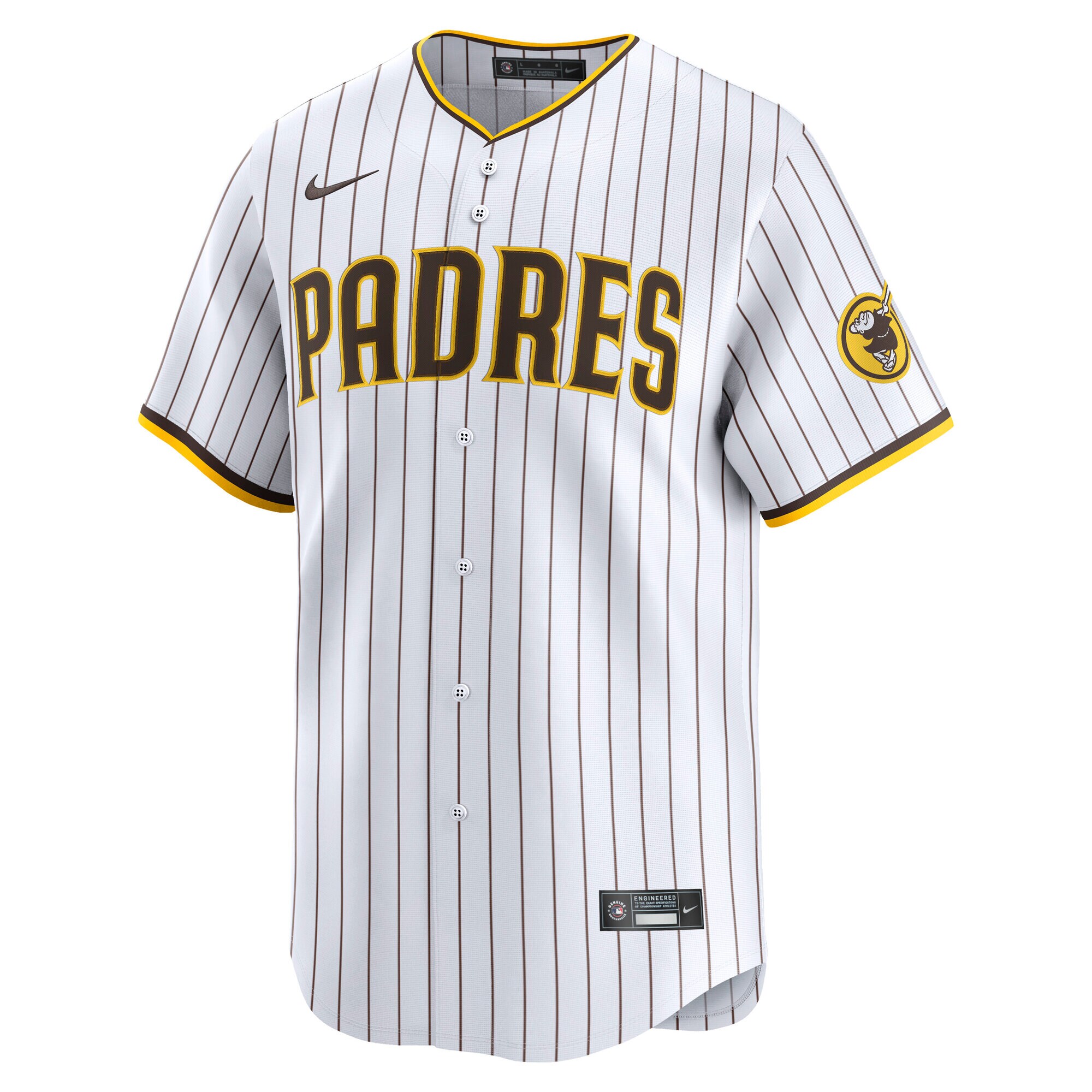 Alternative view of Men's San Diego Padres Manny Machado White Home Limited Player Baseball Jersey 