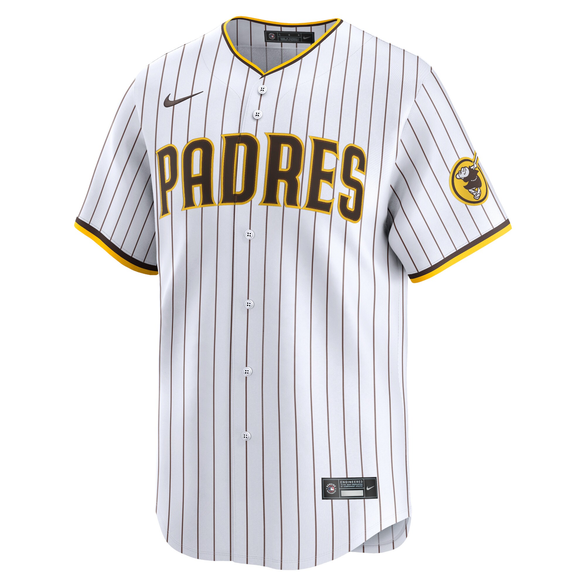 Alternative view of Men's San Diego Padres Manny Machado White Home Limited Player Baseball Jersey 