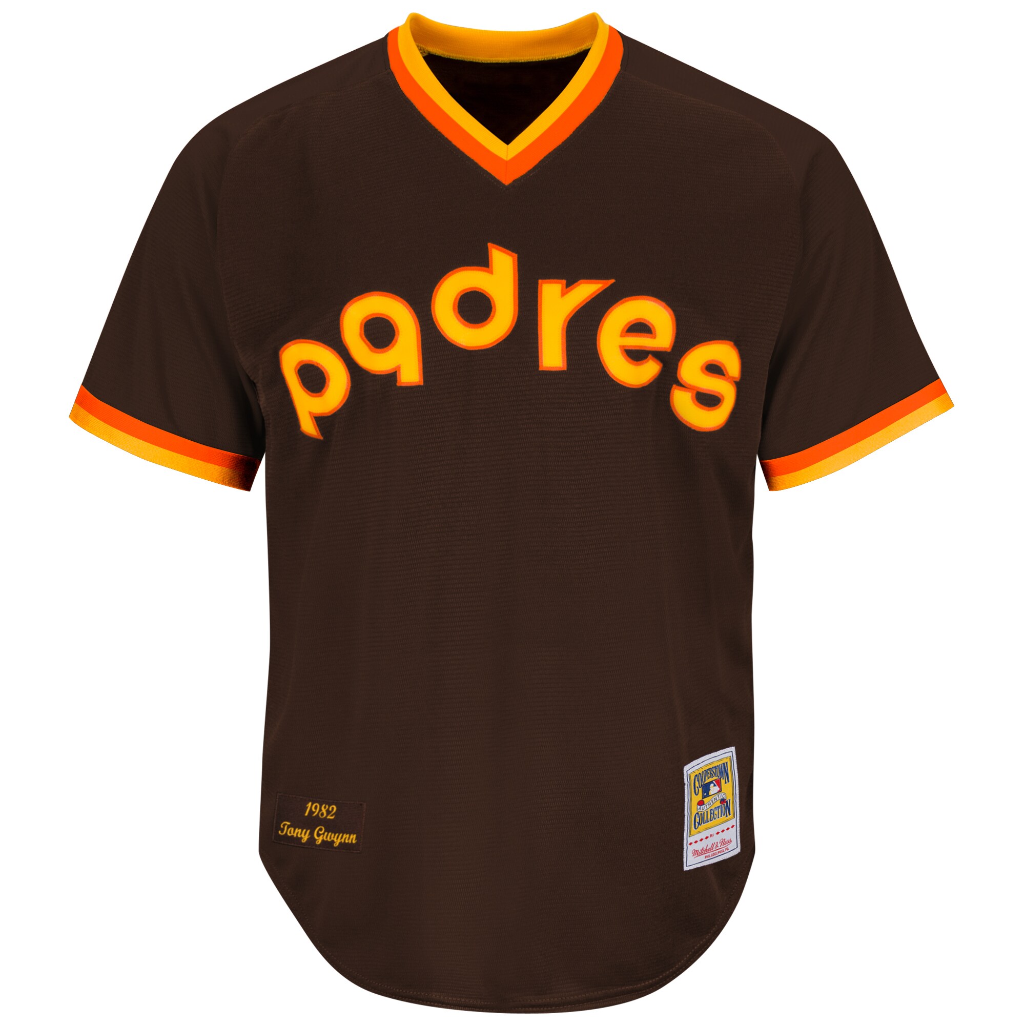 Alternative view of Men's San Diego Padres Tony Gwynn Mitchell & Ness Brown Baseball Jersey 