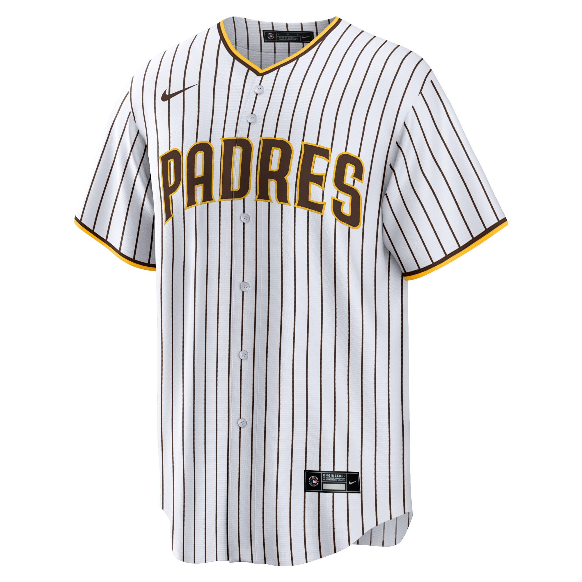 Alternative view of Men's San Diego Padres White Home Blank Baseball Jersey 