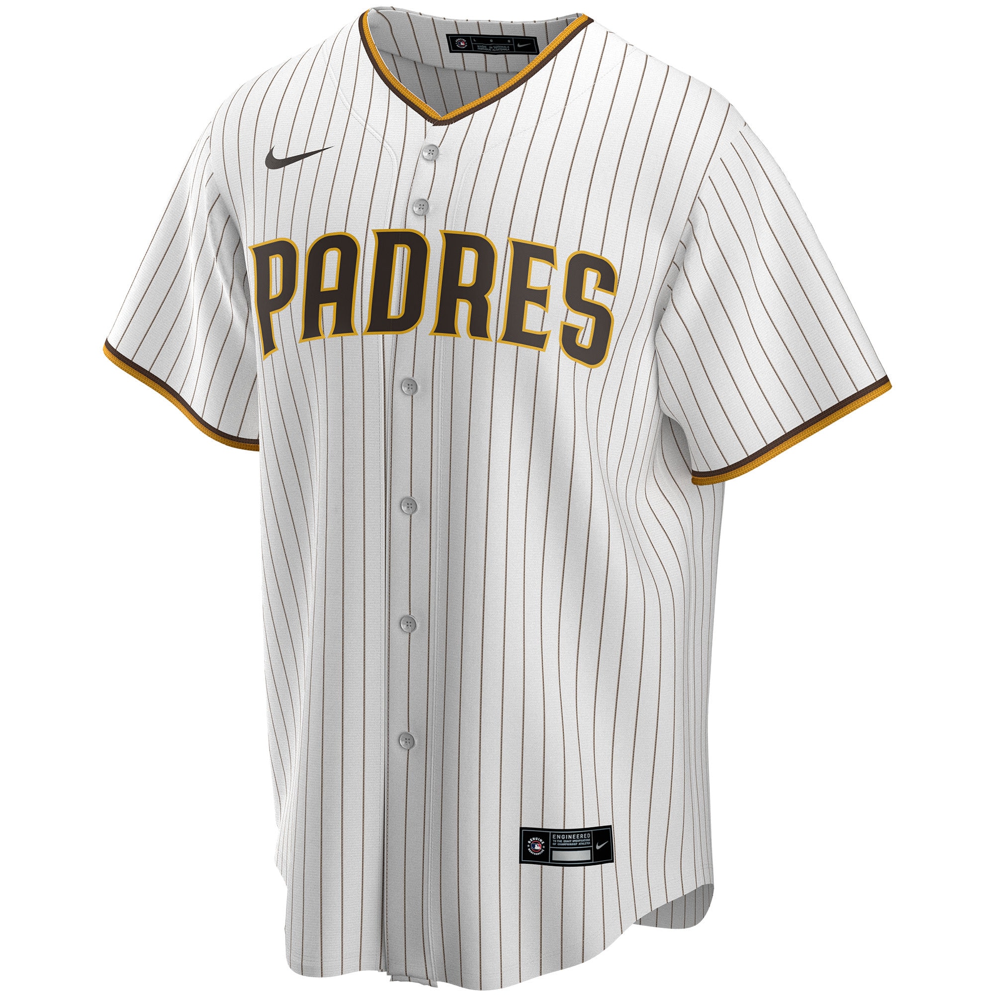 Alternative view of Men's San Diego Padres White Home Custom Baseball Jersey 