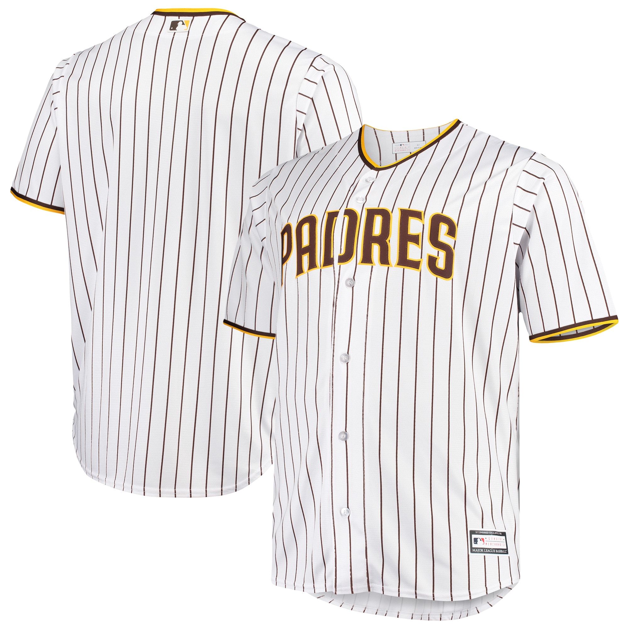 Men's San Diego Padres White/Brown Big & Tall Home Team Baseball Jersey 