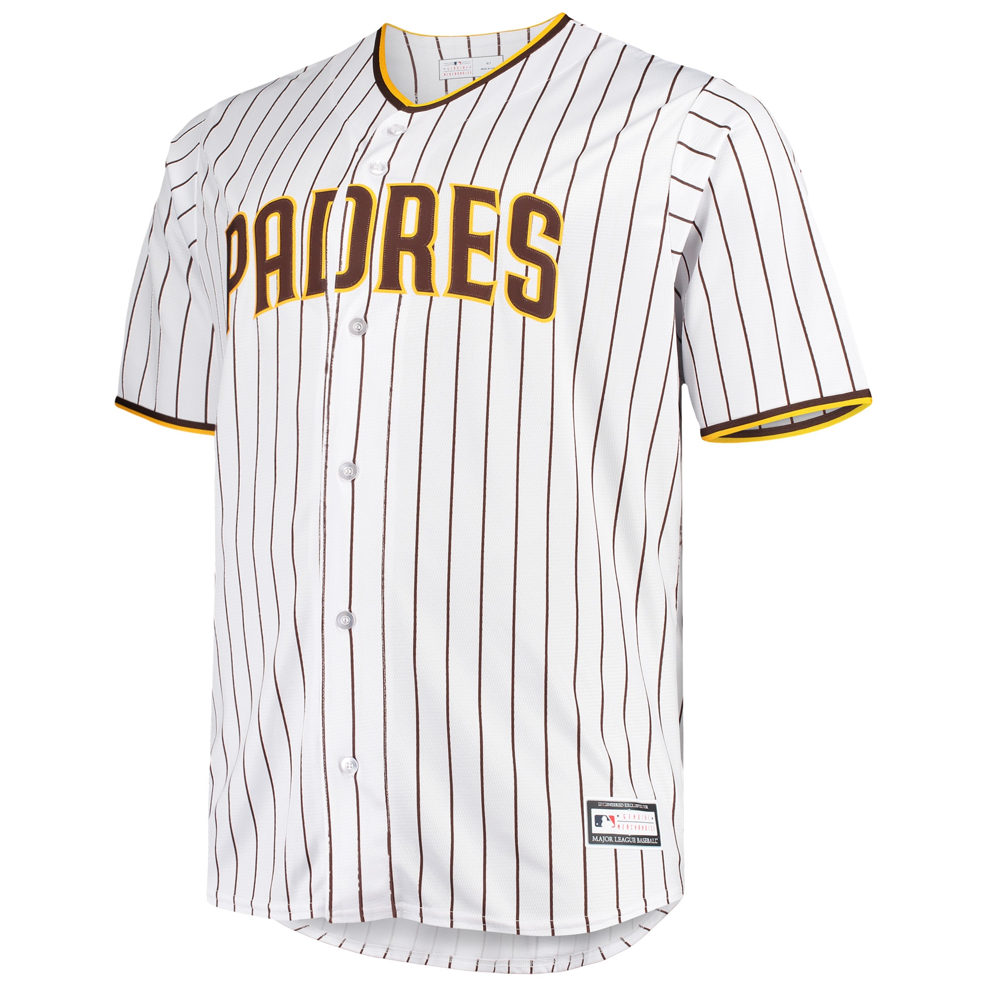 Alternative view of Men's San Diego Padres White/Brown Big & Tall Home Team Baseball Jersey 