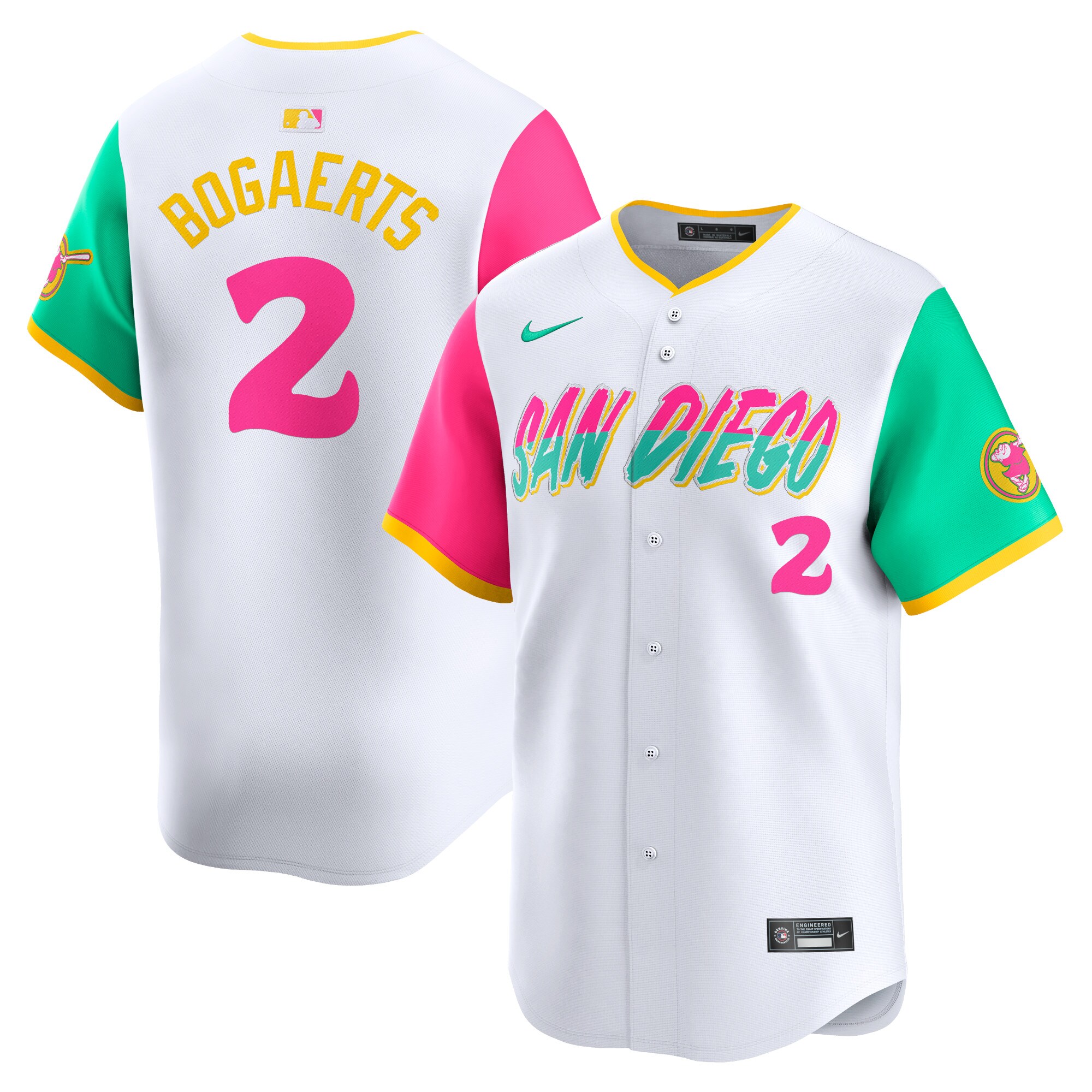 Men's San Diego Padres Xander Bogaerts White City Connect Limited Player Baseball Jersey 