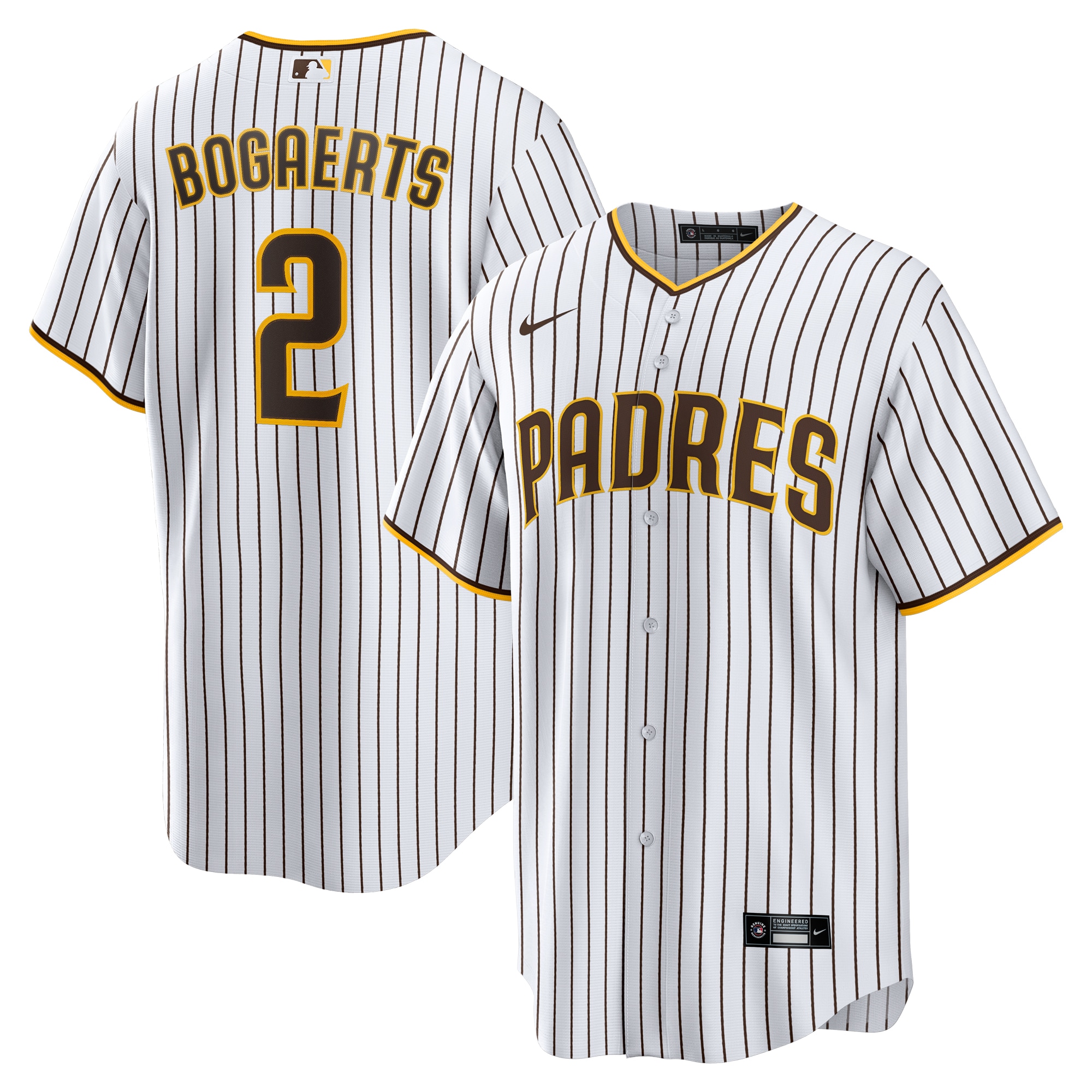 Men's San Diego Padres Xander Bogaerts White/Brown Home Official Player Baseball Jersey 