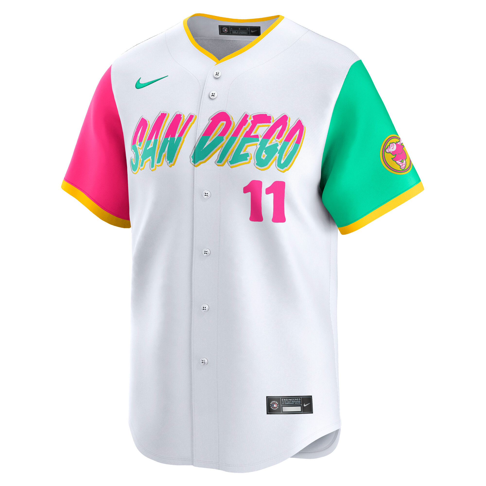 Alternative view of Men's San Diego Padres Yu Darvish White City Connect Limited Player Baseball Jersey 