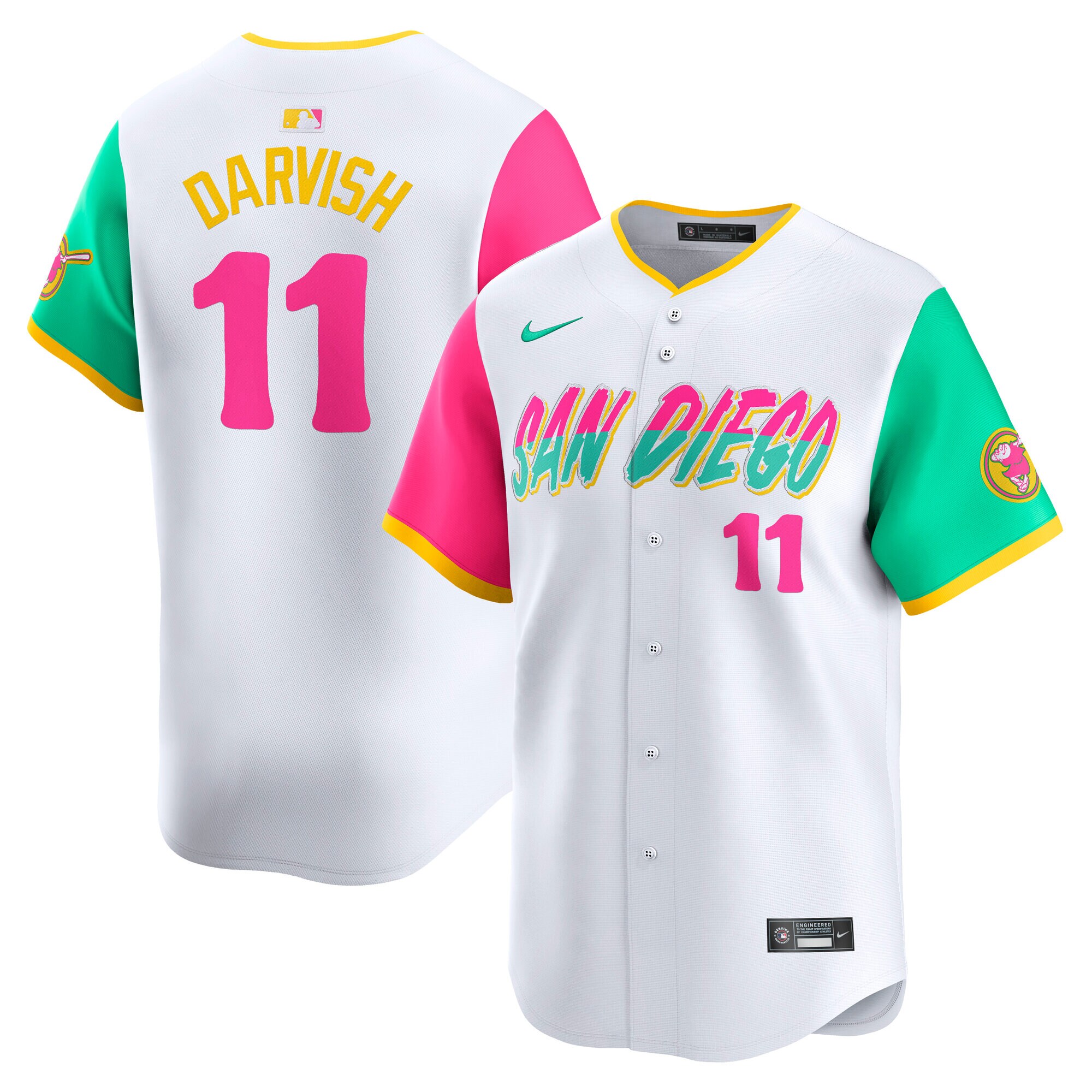 Men's San Diego Padres Yu Darvish White City Connect Limited Player Baseball Jersey 