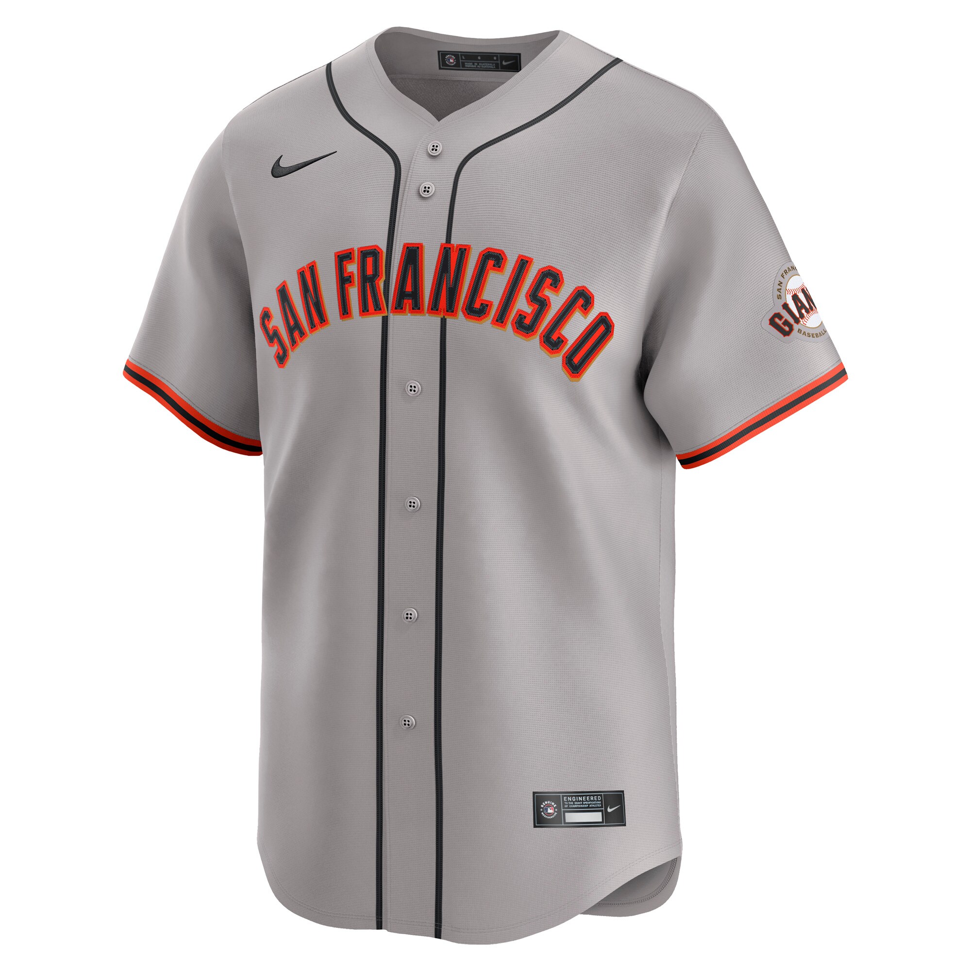 Alternative view of Men's San Francisco Giants Gray Away Limited Custom Baseball Jersey 